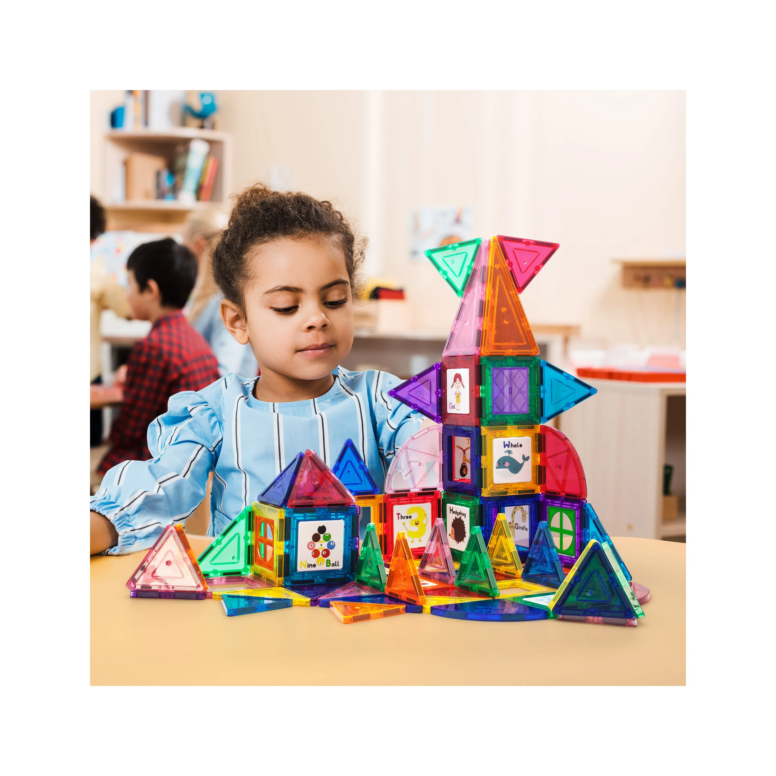 PicassoTiles 102 Piece Magnetic Building Tile Set w/Educational Artwork Graphics - Image 5