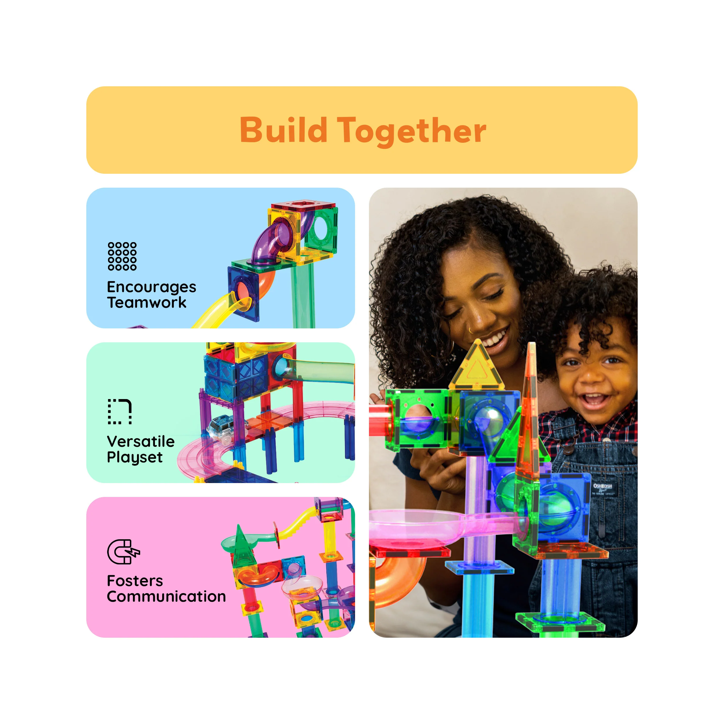PicassoTiles Magnetic Marble Run Race Track Set (108 Pieces) - Image 4