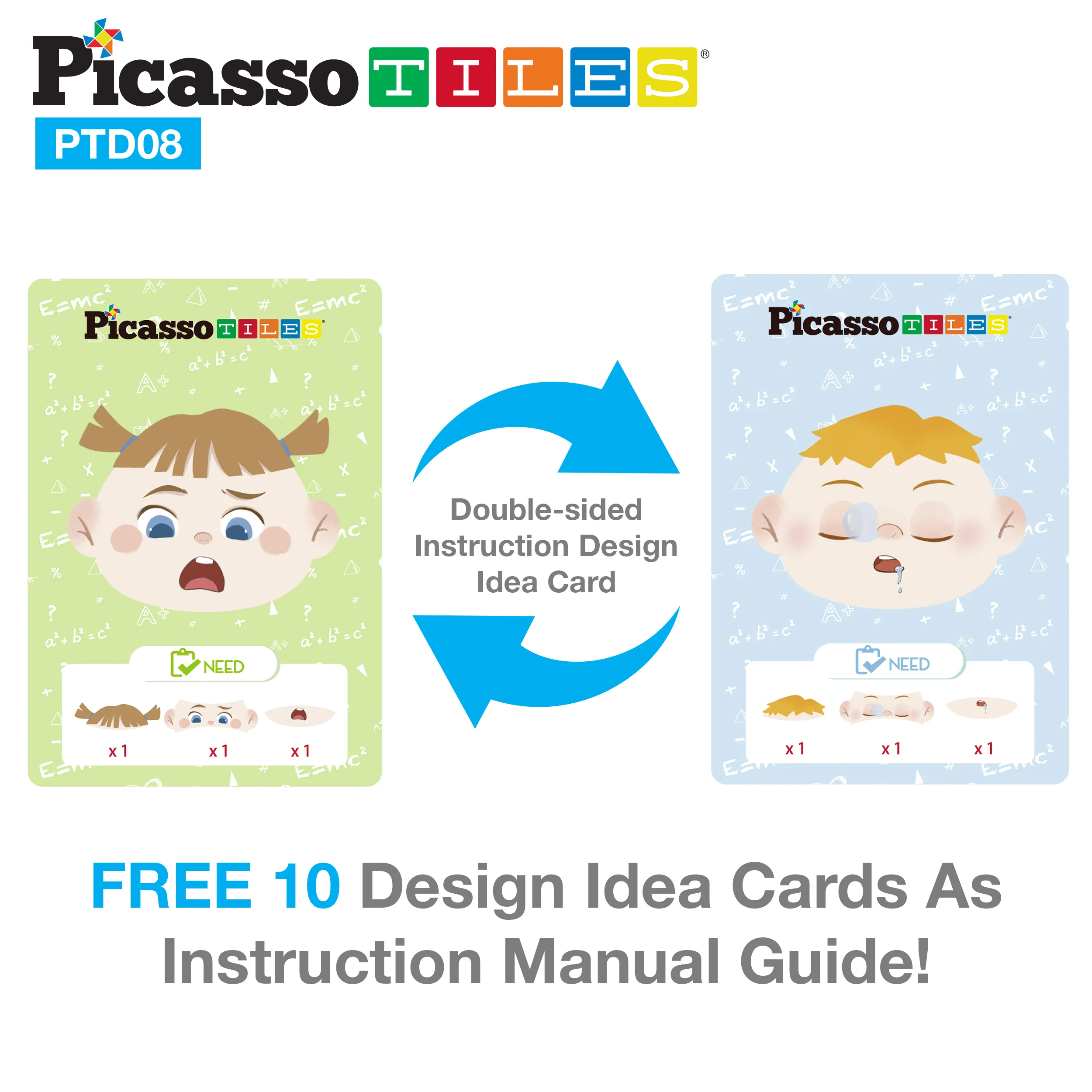 PicassoTiles 108pc Magnetic Character Face Sticker Puzzle Set - Image 5