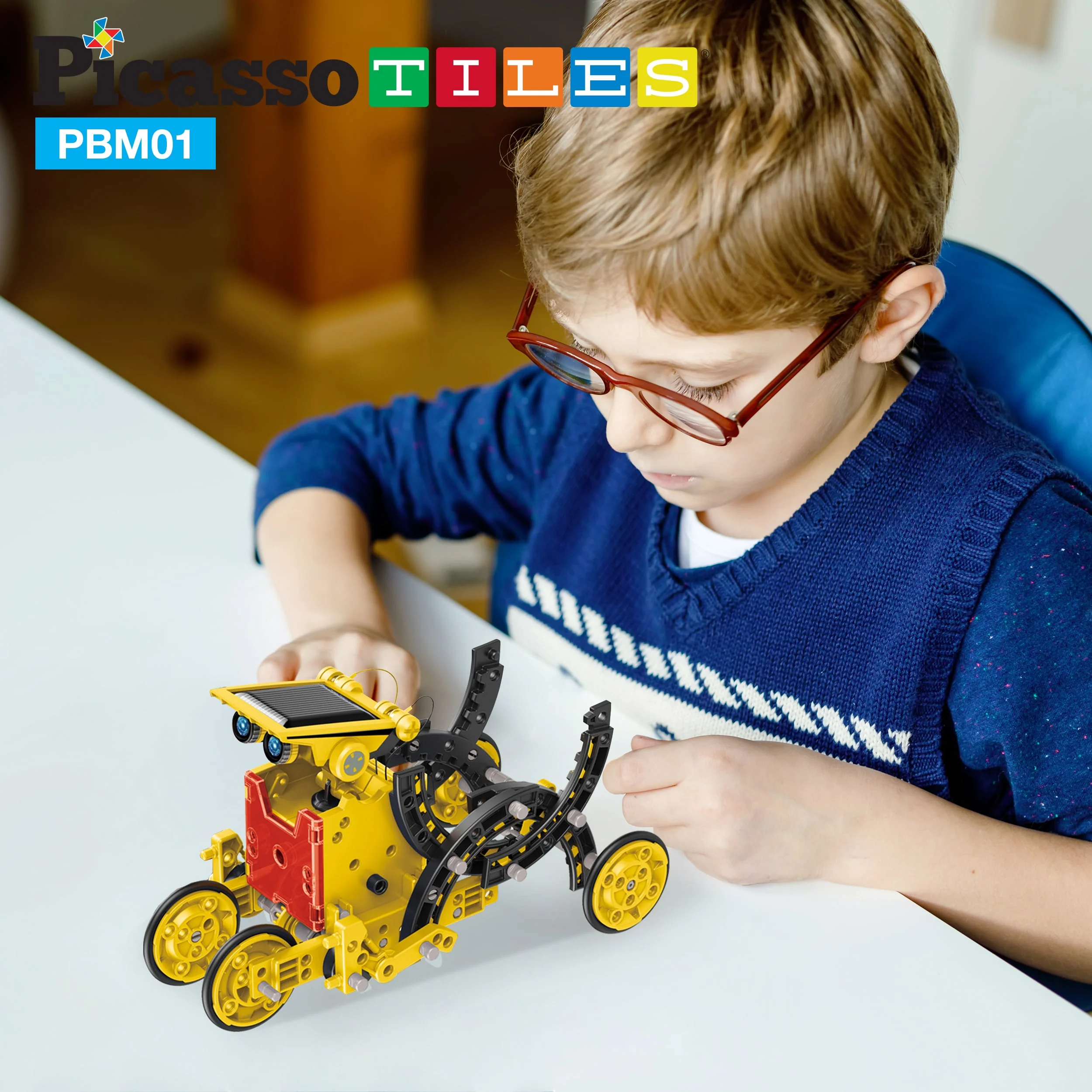 PicassoTiles 12-in-1 Solar Powered Space Robot Science Kit - Image 2