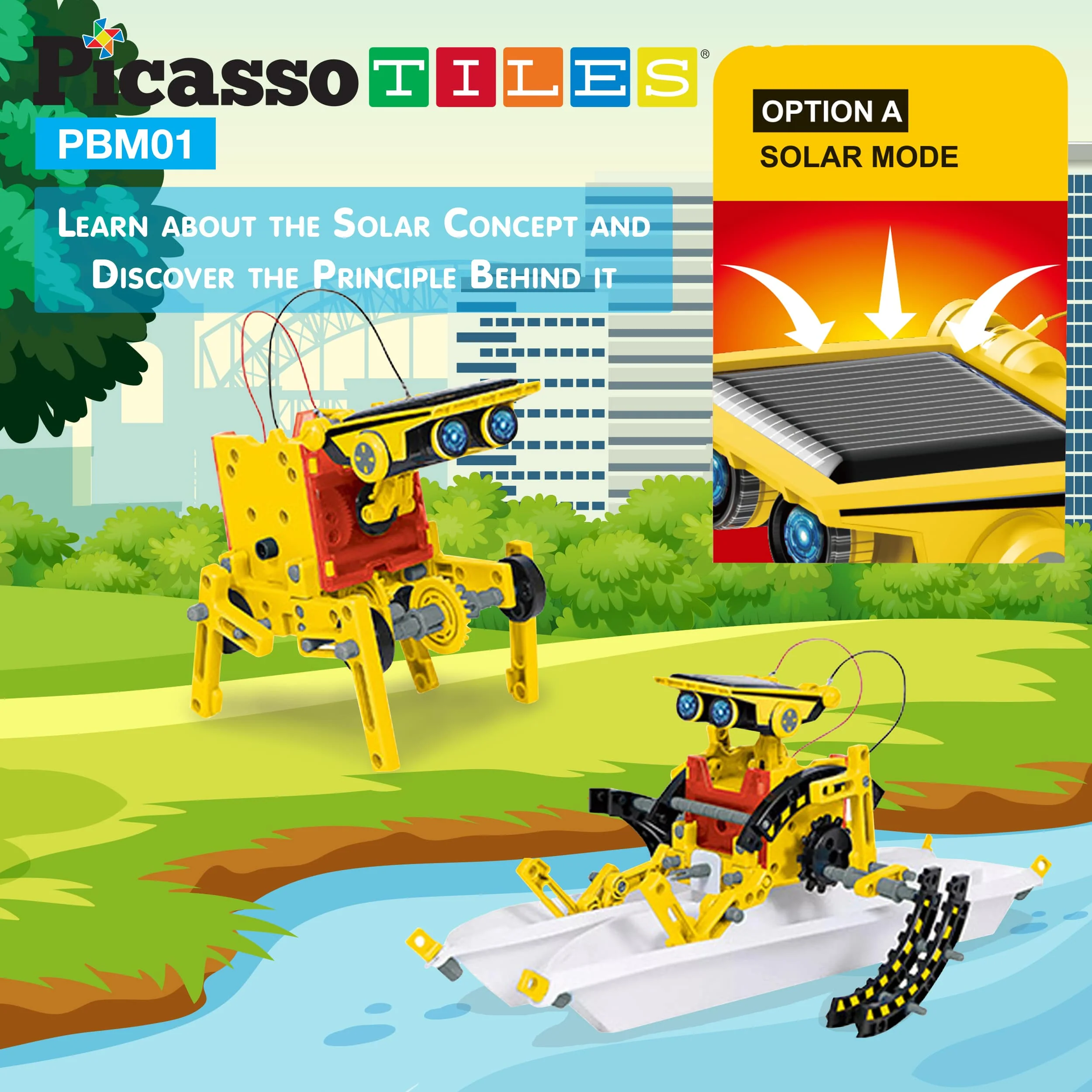 PicassoTiles 12-in-1 Solar Powered Space Robot Science Kit - Image 3