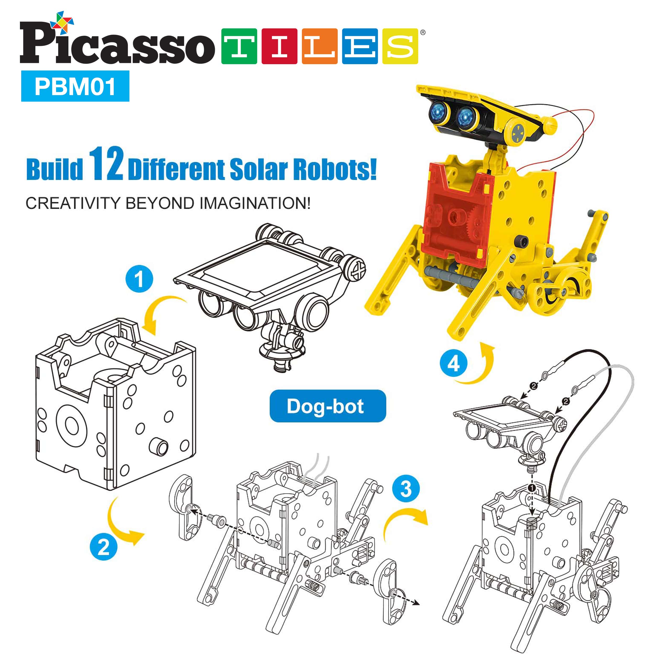 PicassoTiles 12-in-1 Solar Powered Space Robot Science Kit - Image 4