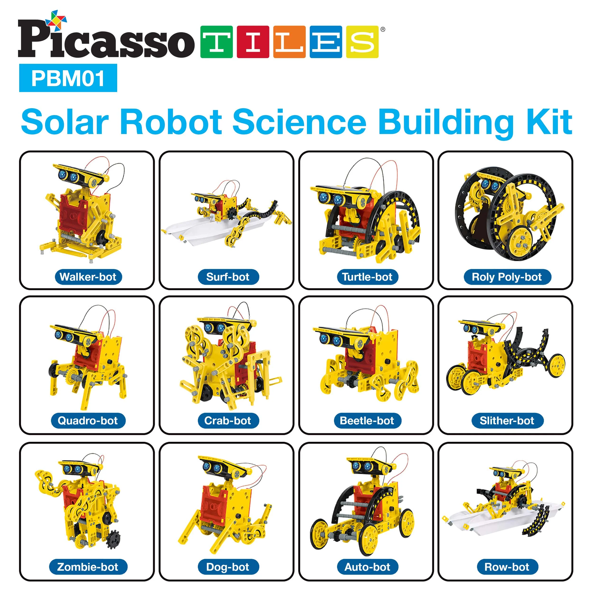 PicassoTiles 12-in-1 Solar Powered Space Robot Science Kit - Image 8