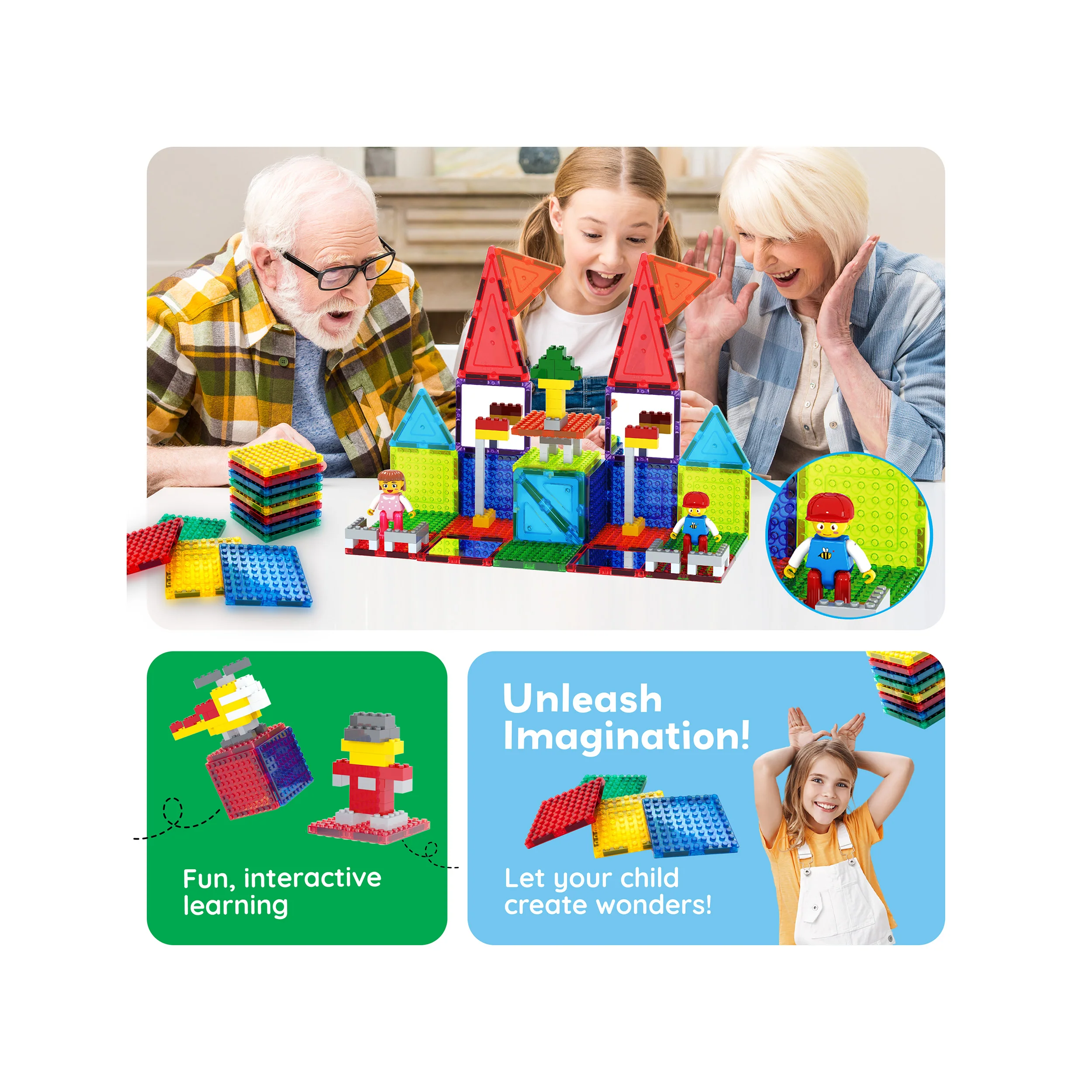 PicassoTiles Magnetic Brick Blocks Toy Tile Combo Pack - Image 4