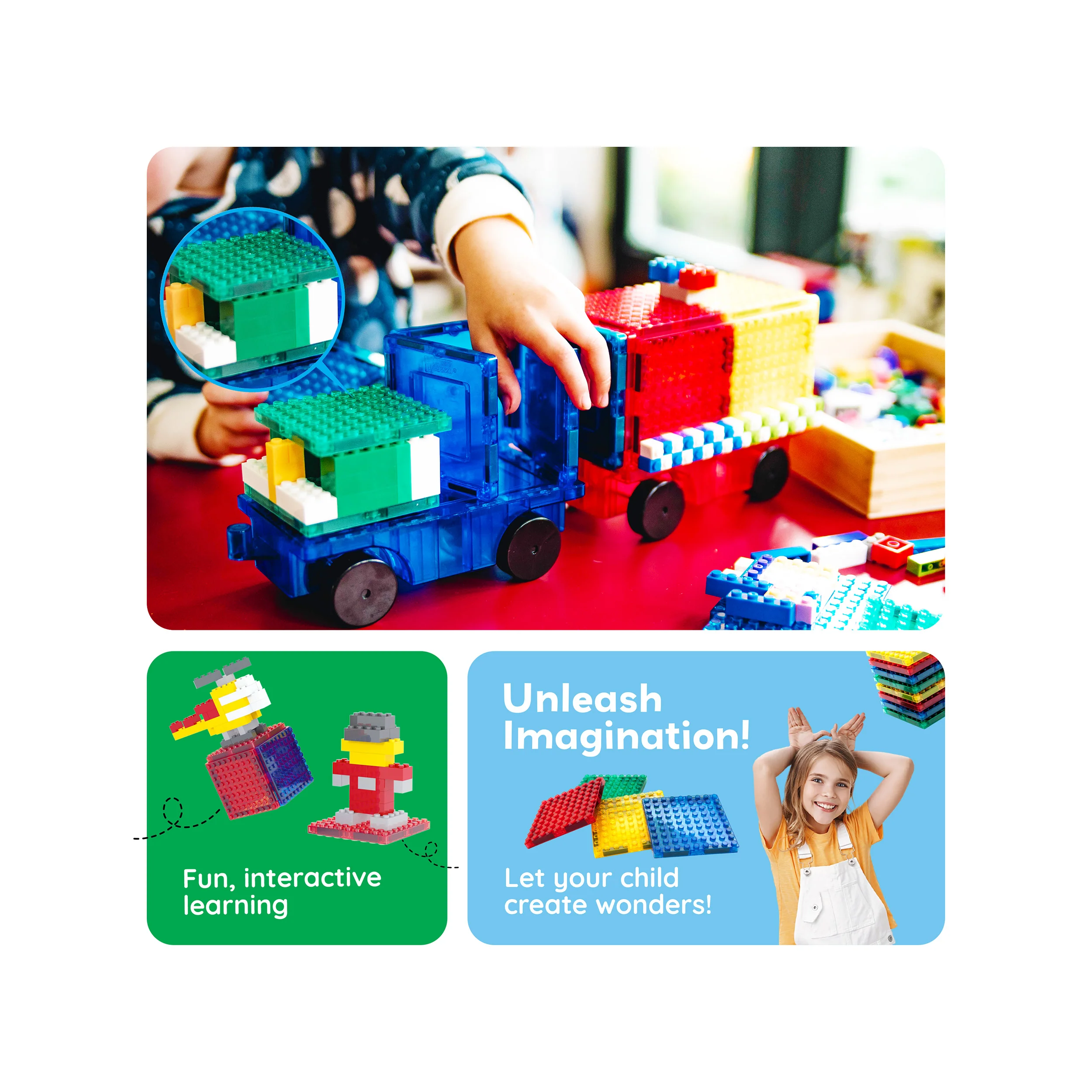 PicassoTiles 12pc Magnet Tile and Brick Block Combo Set - Image 5
