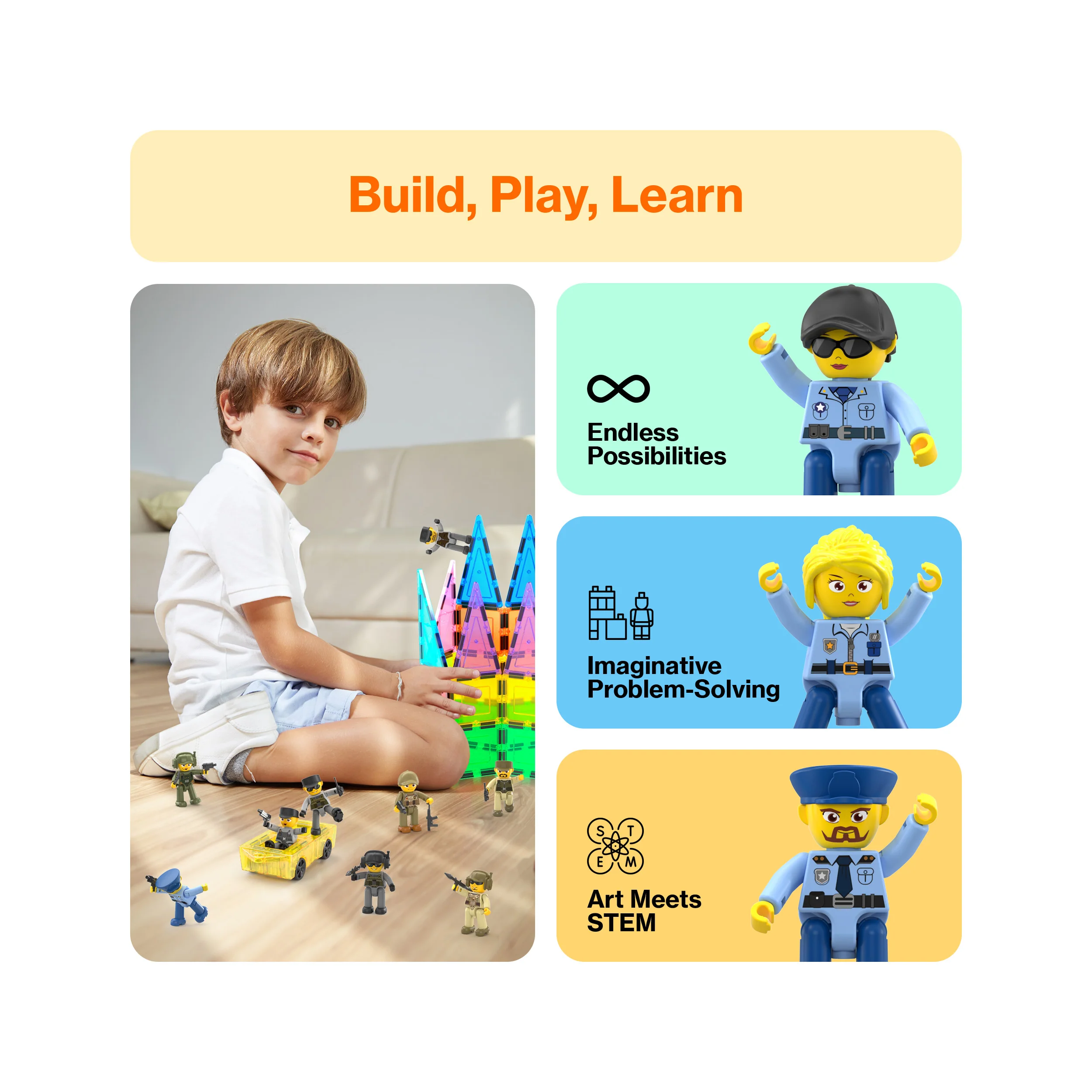 PicassoTiles Law Enforcement & Military Character Figure Set - Image 4