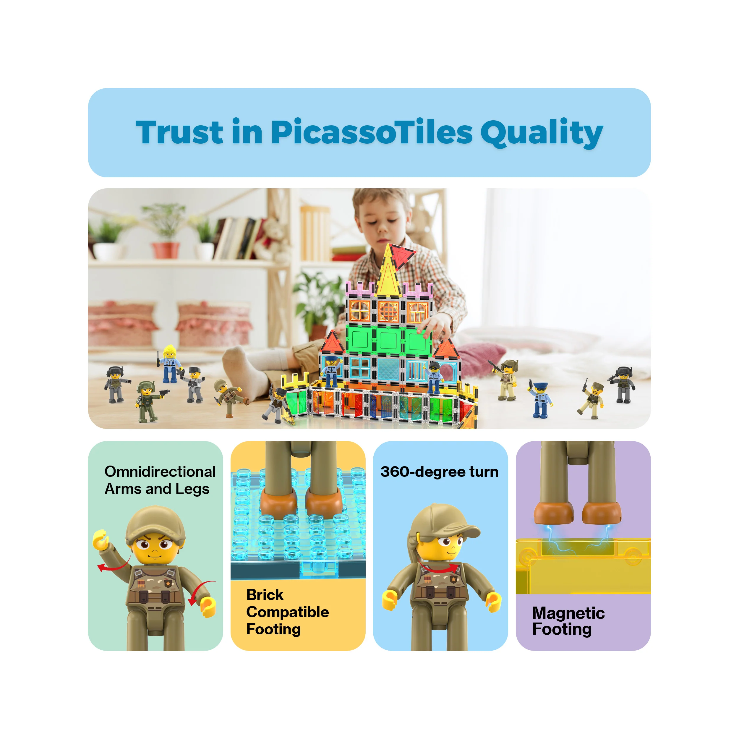 PicassoTiles Law Enforcement & Military Character Figure Set - Image 8