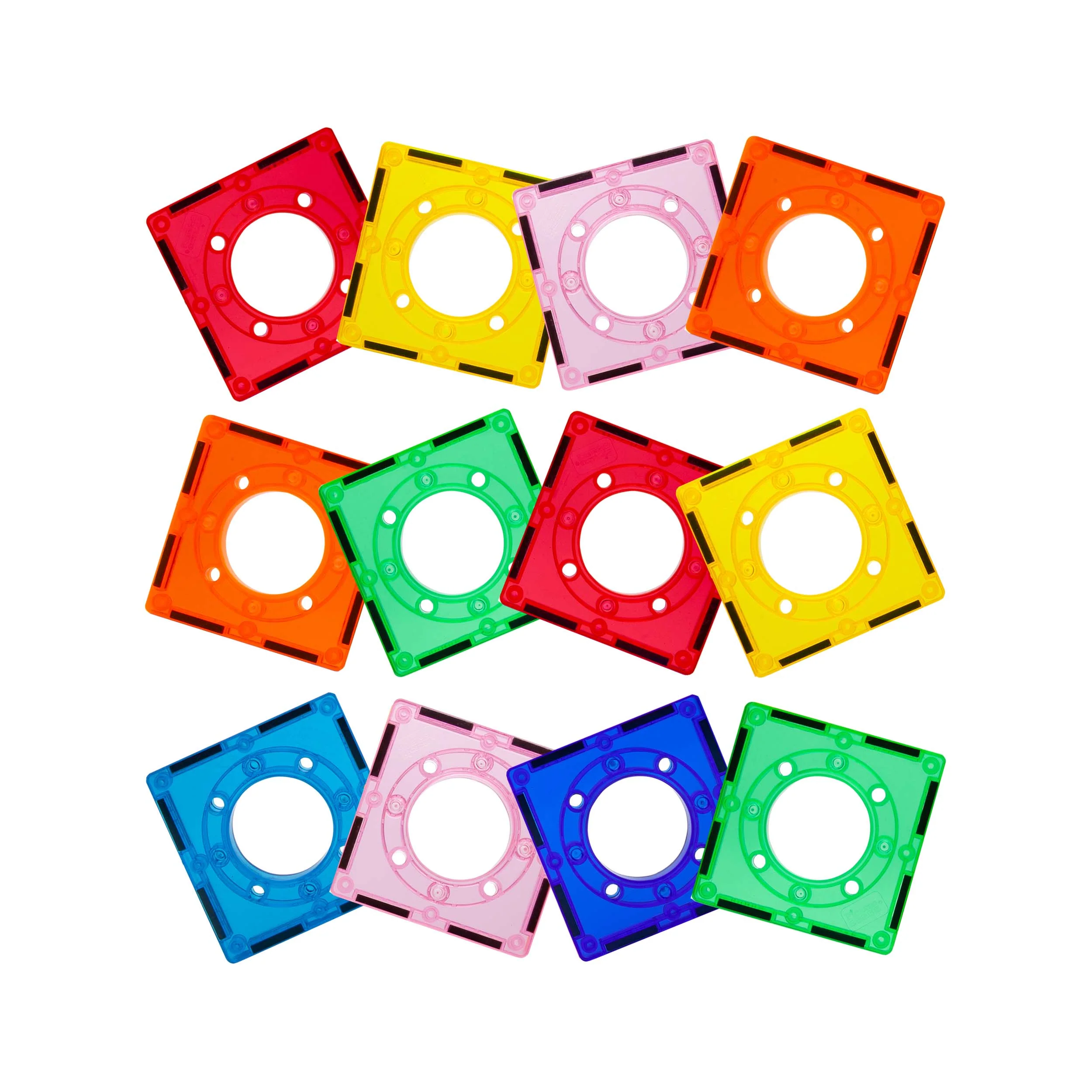 PicassoTiles Magnetic Marble Run Square Joint Expansion Pack (12 Pieces)