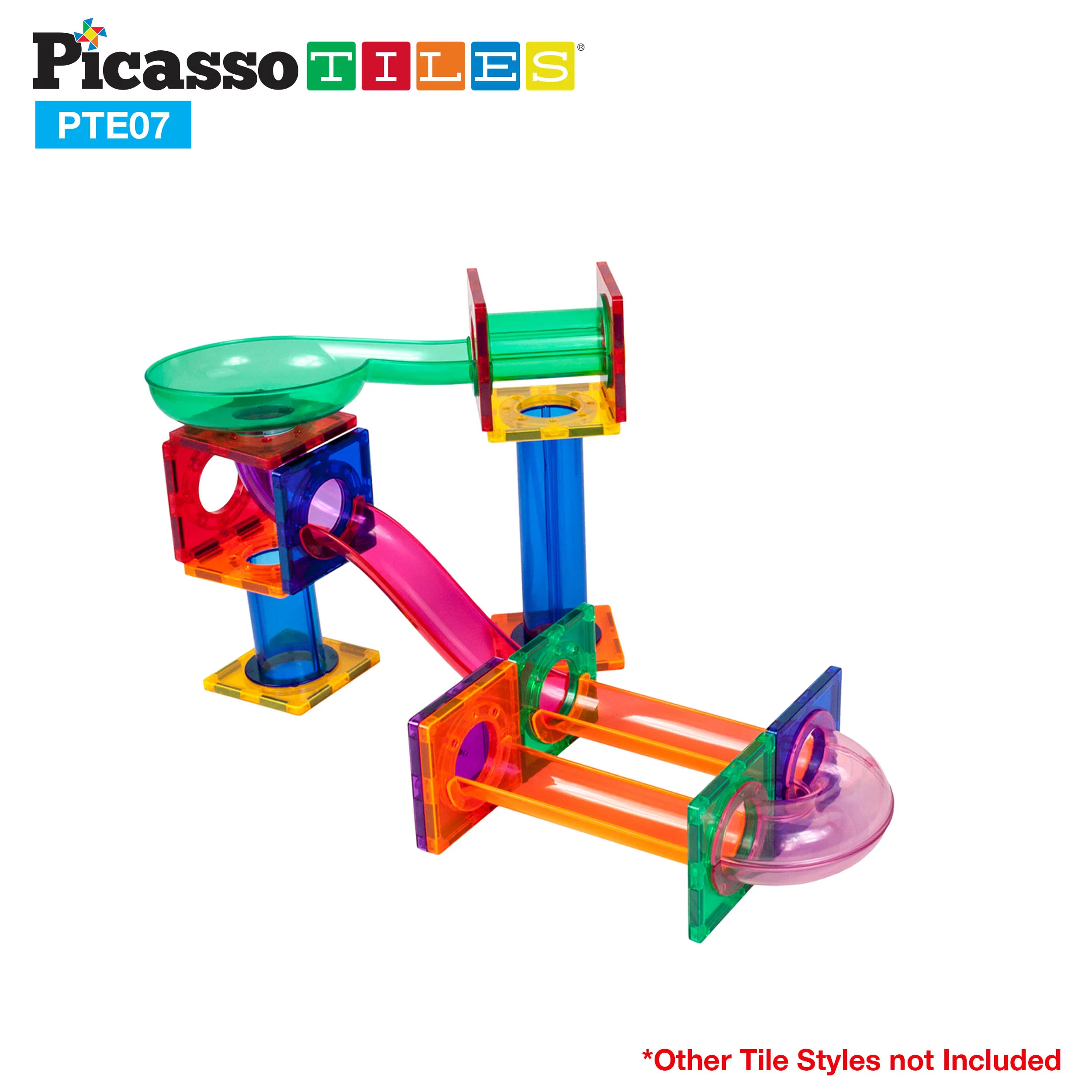 PicassoTiles Magnetic Marble Run Square Joint Expansion Pack (12 Pieces) - Image 4
