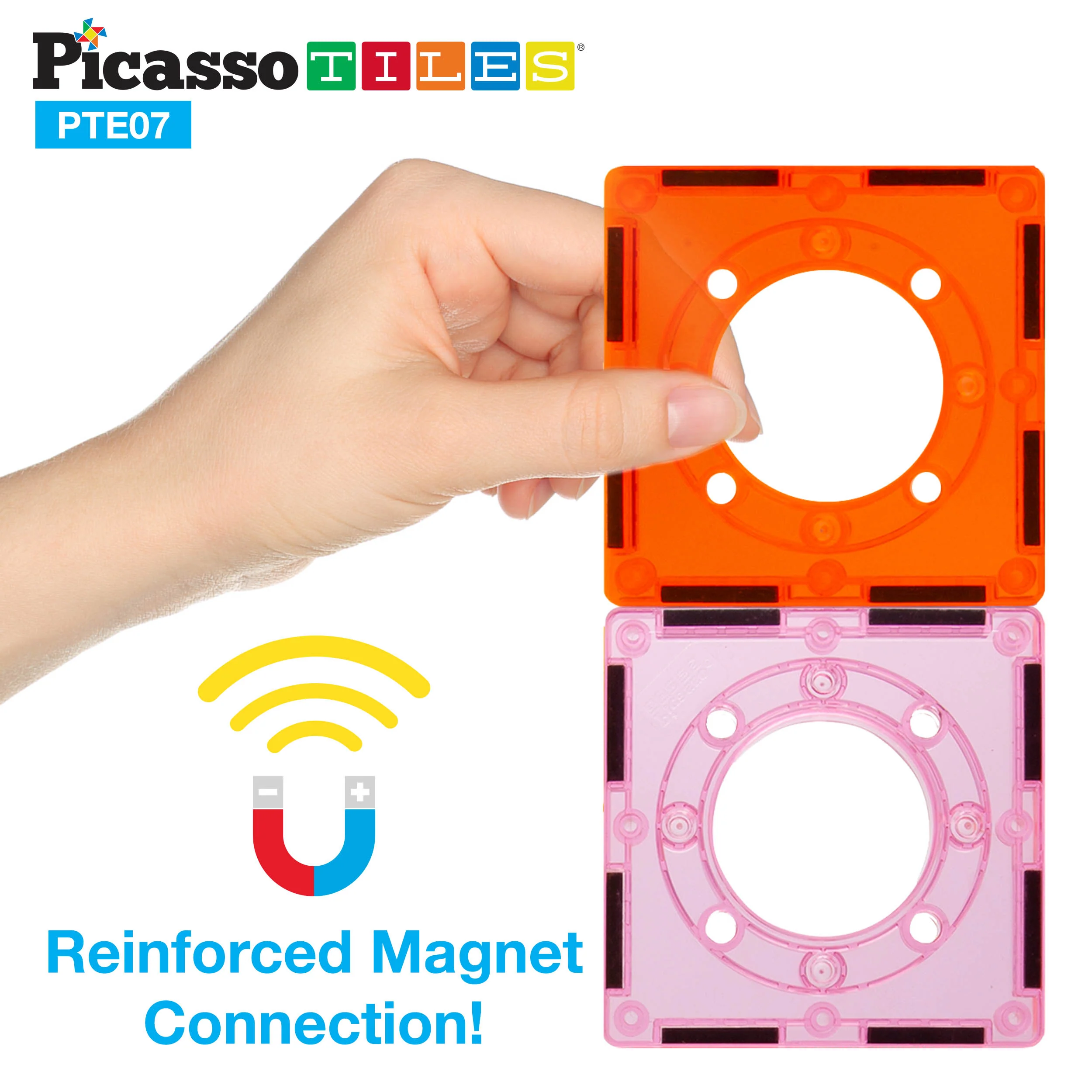 PicassoTiles Magnetic Marble Run Square Joint Expansion Pack (12 Pieces) - Image 6