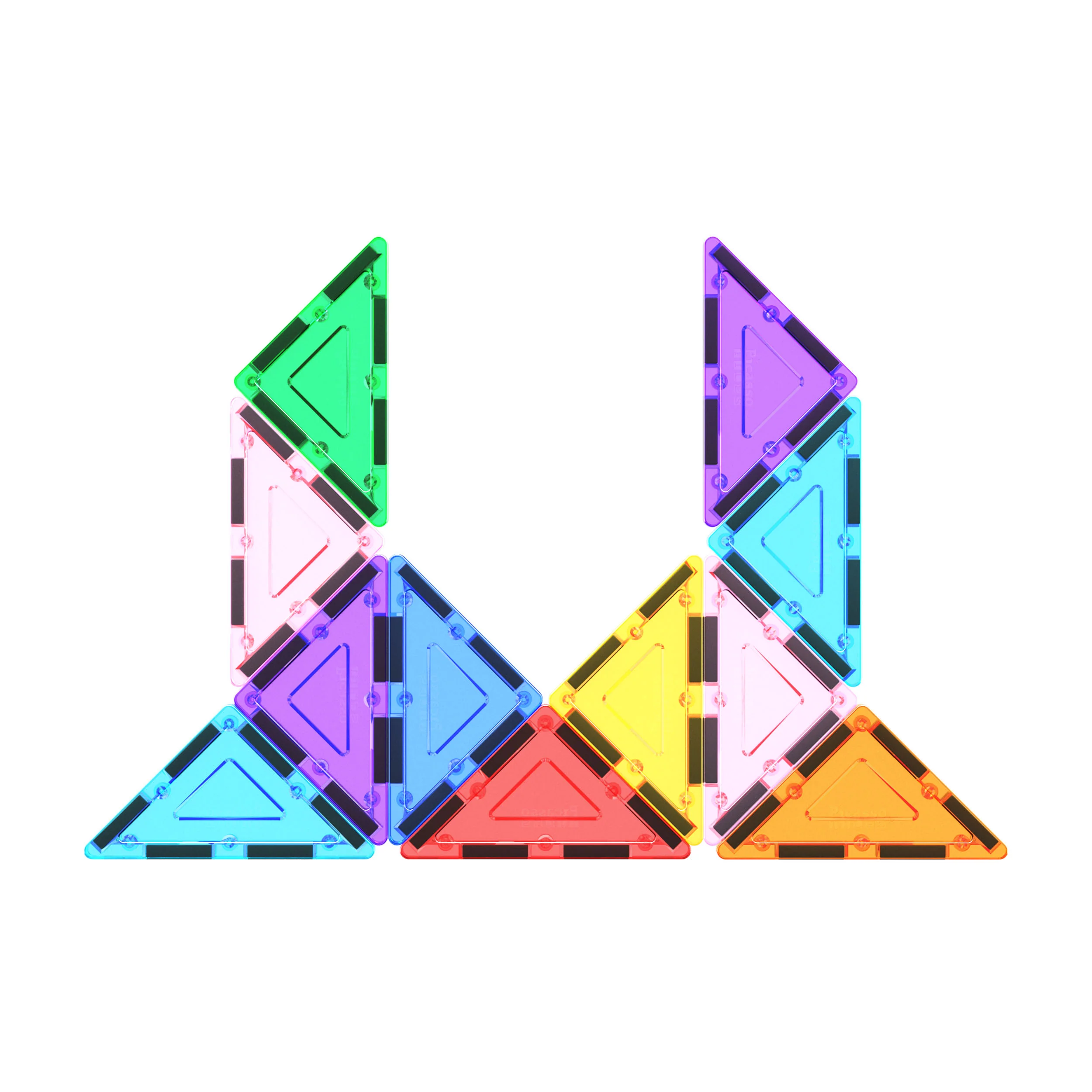 PicassoTiles Right Triangle Magnetic Tiles Expansion Pack (12 Pieces) - Image 3