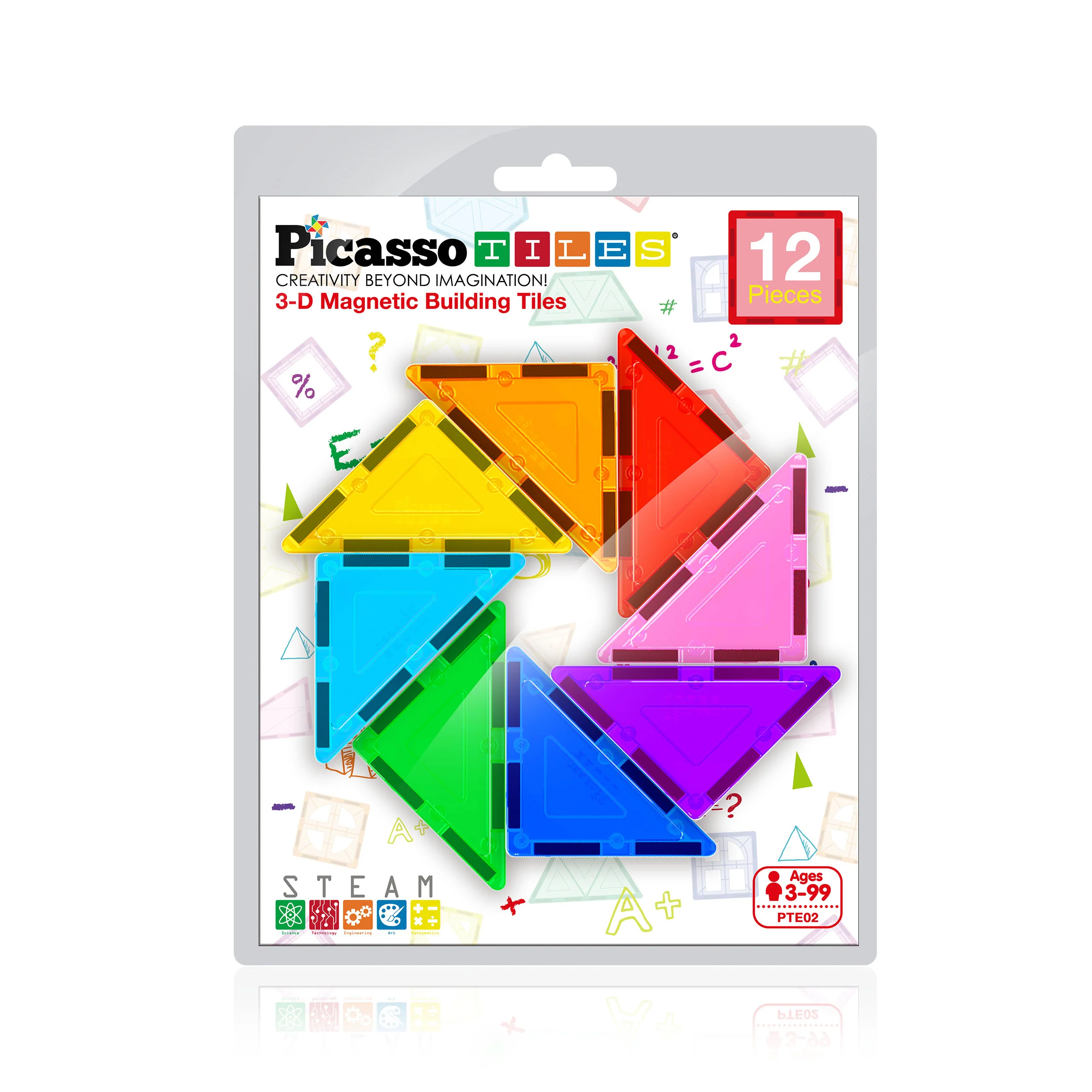 PicassoTiles Right Triangle Magnetic Tiles Expansion Pack (12 Pieces) - Image 8