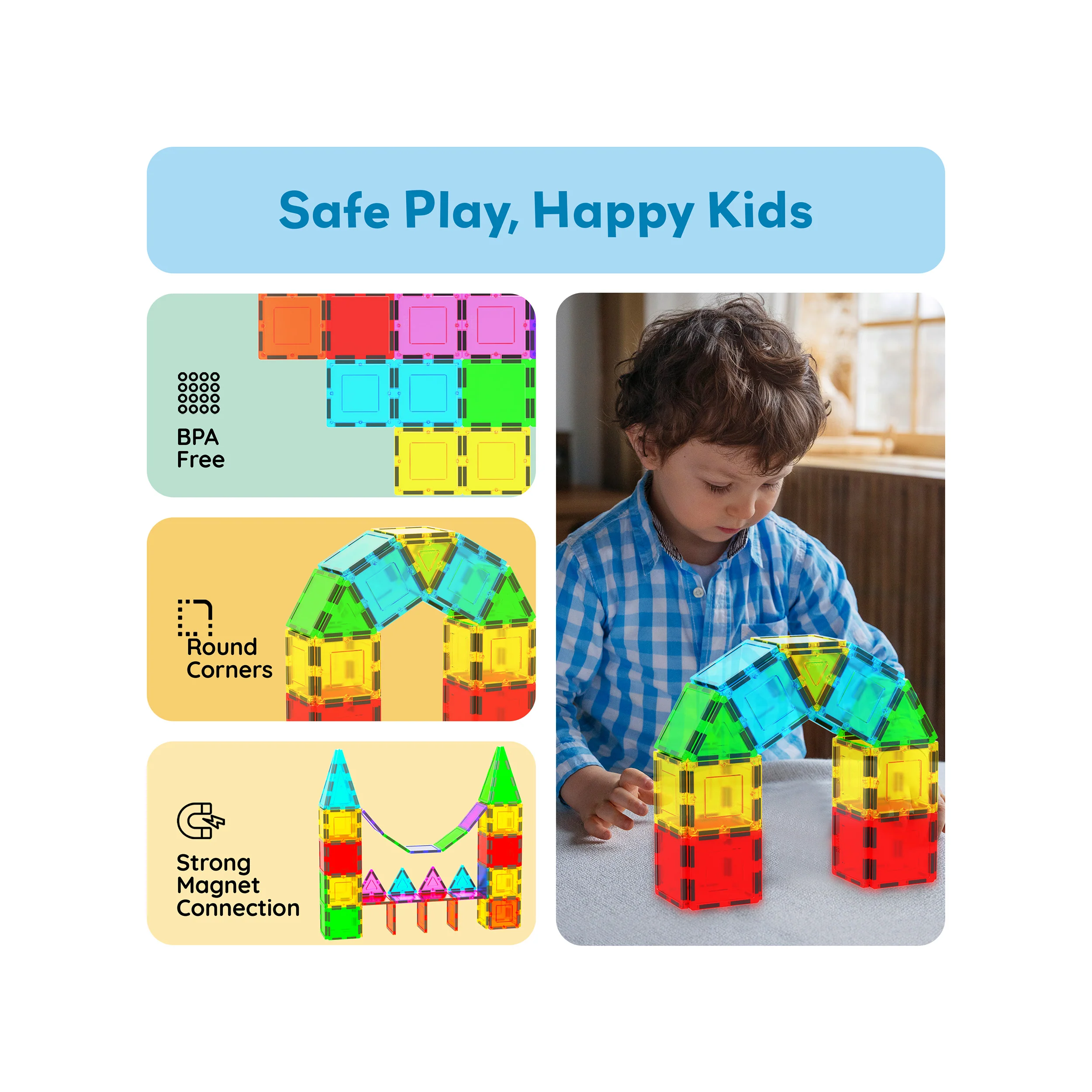 PicassoTiles 12pc Square Expansion Pack - Image 6