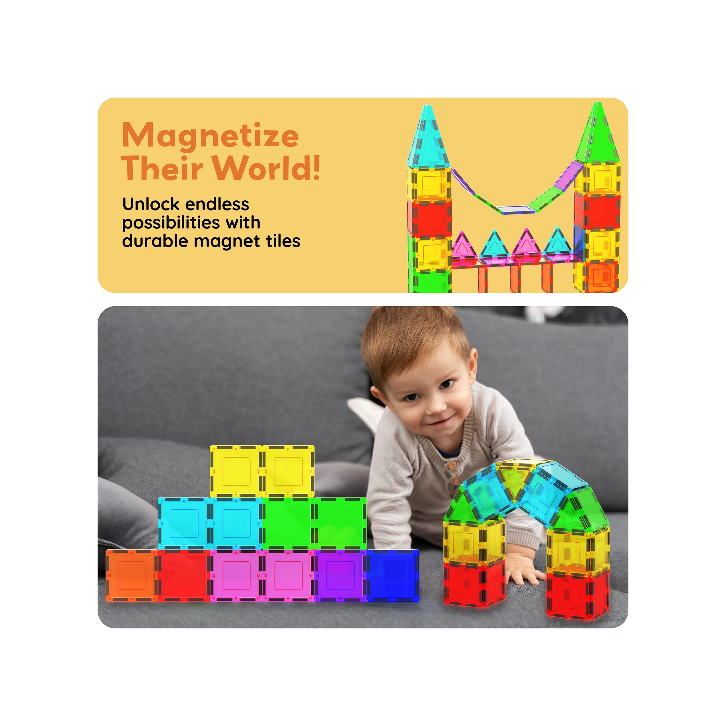 PicassoTiles 12pc Square Expansion Pack - Image 7