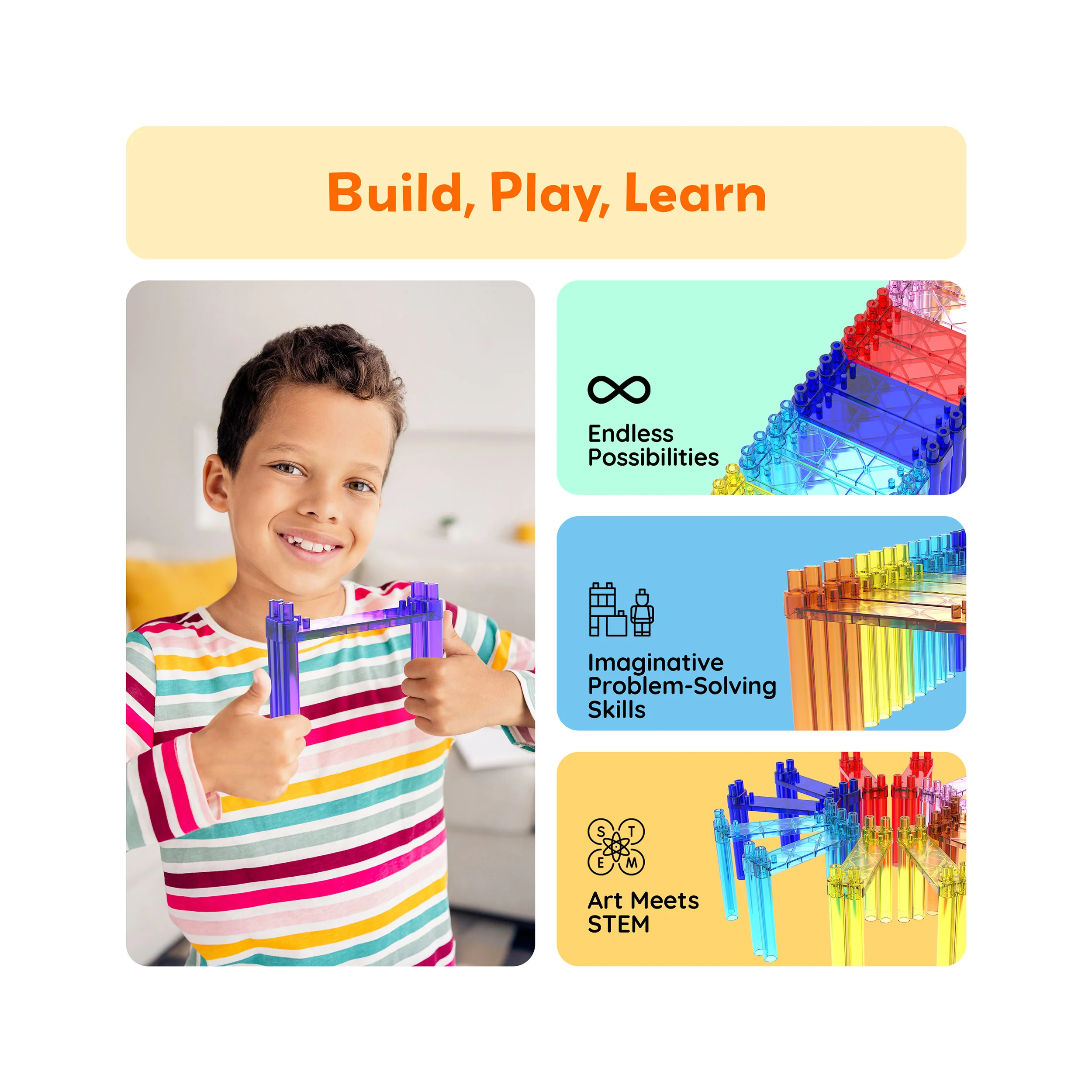 PicassoTiles Magnetic Tile Racing Support Column Set (12 Pieces) - Image 4