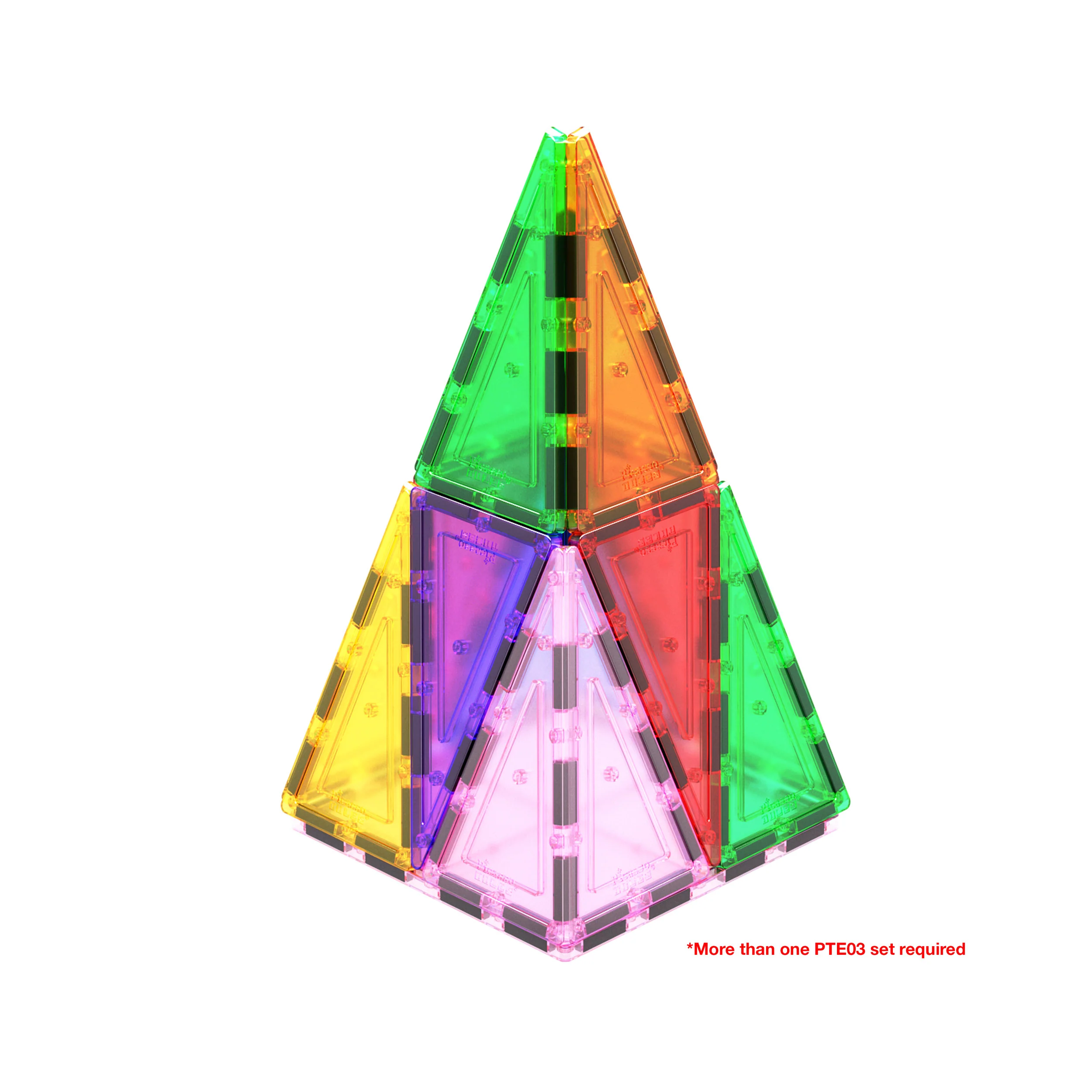 PicassoTiles® 12 Piece Tall Triangle Expansion Pack PTE03 - Image 3
