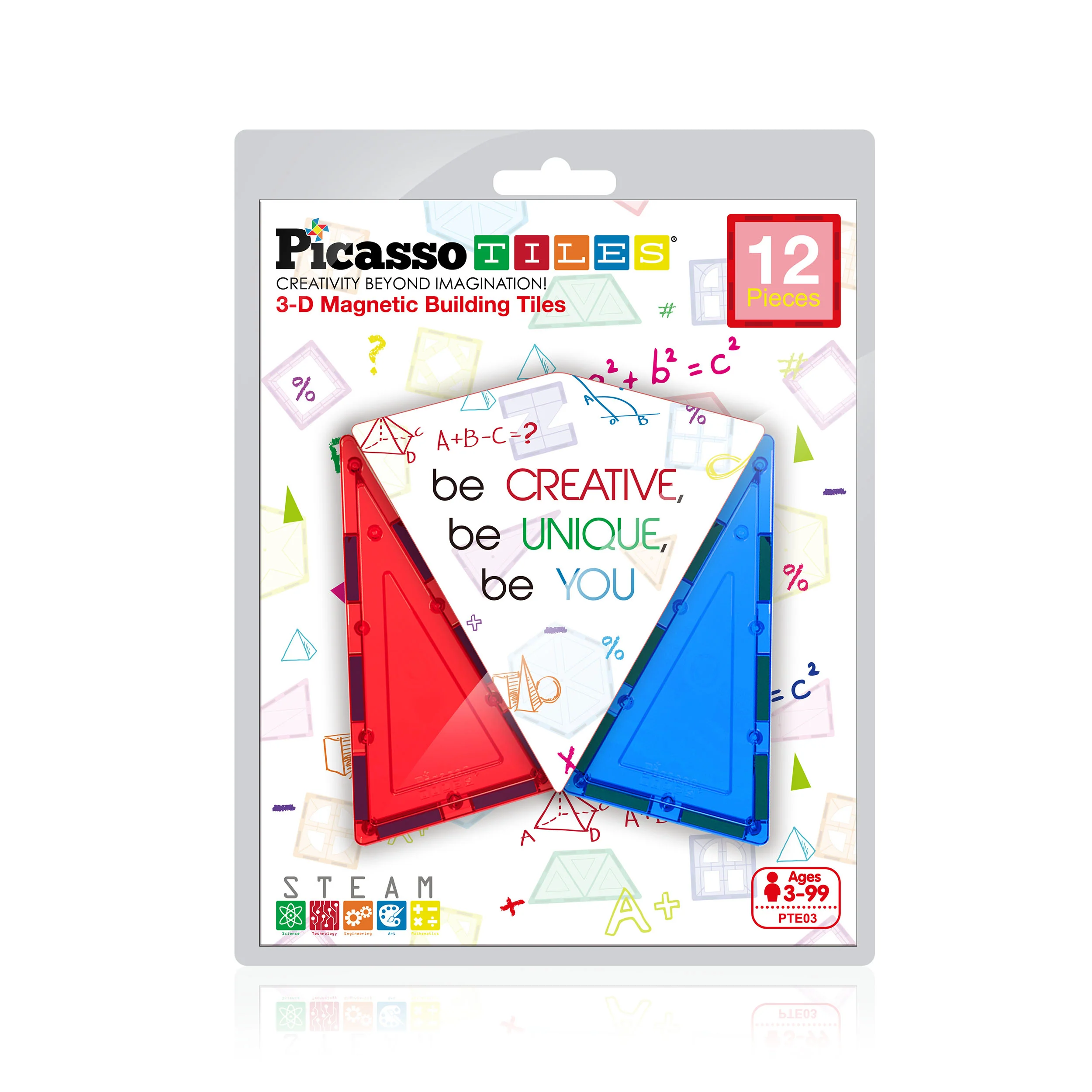 PicassoTiles® 12 Piece Tall Triangle Expansion Pack PTE03 - Image 7