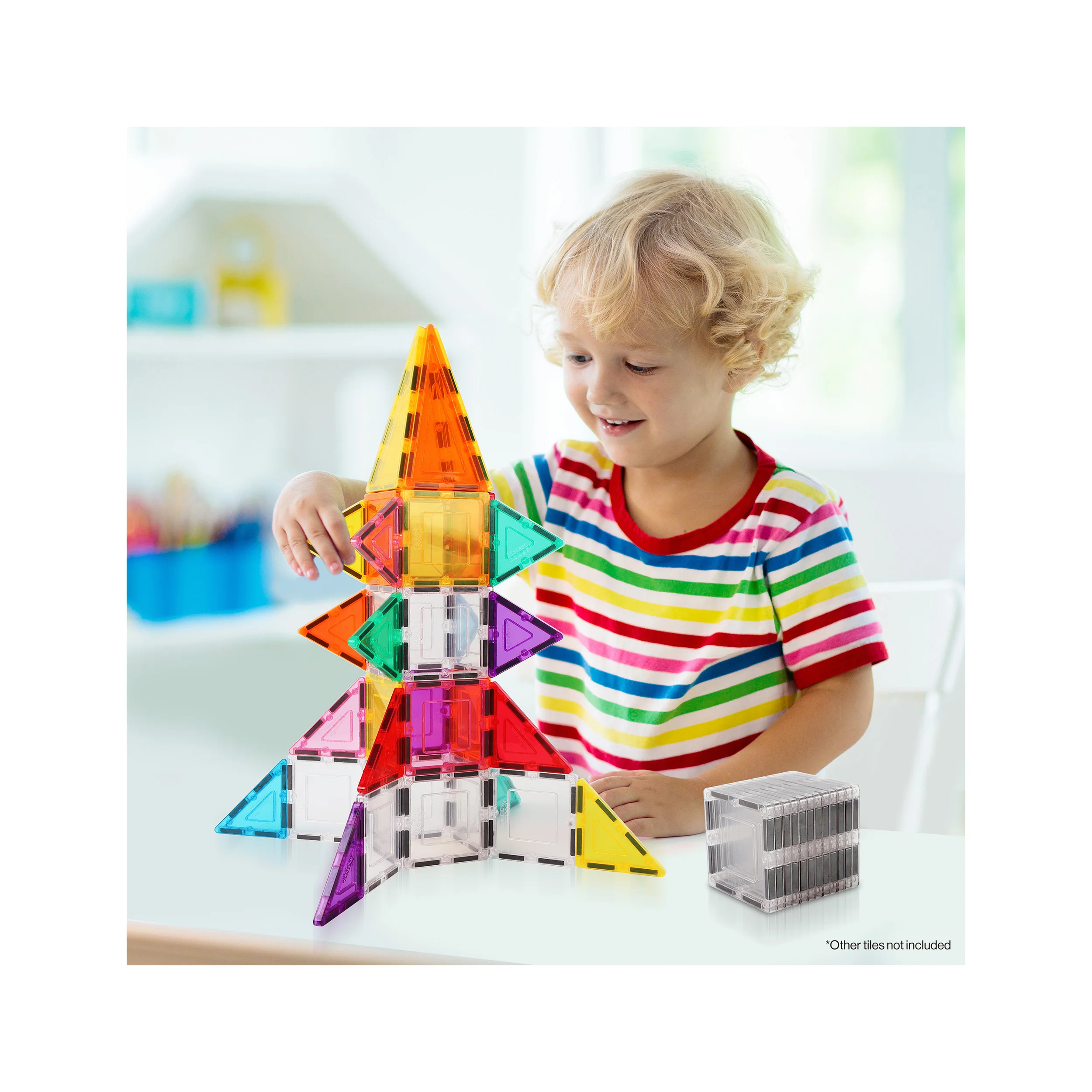 PicassoTiles Transparent Magnetic Tiles Expansion Set (12 Pieces) - Image 9