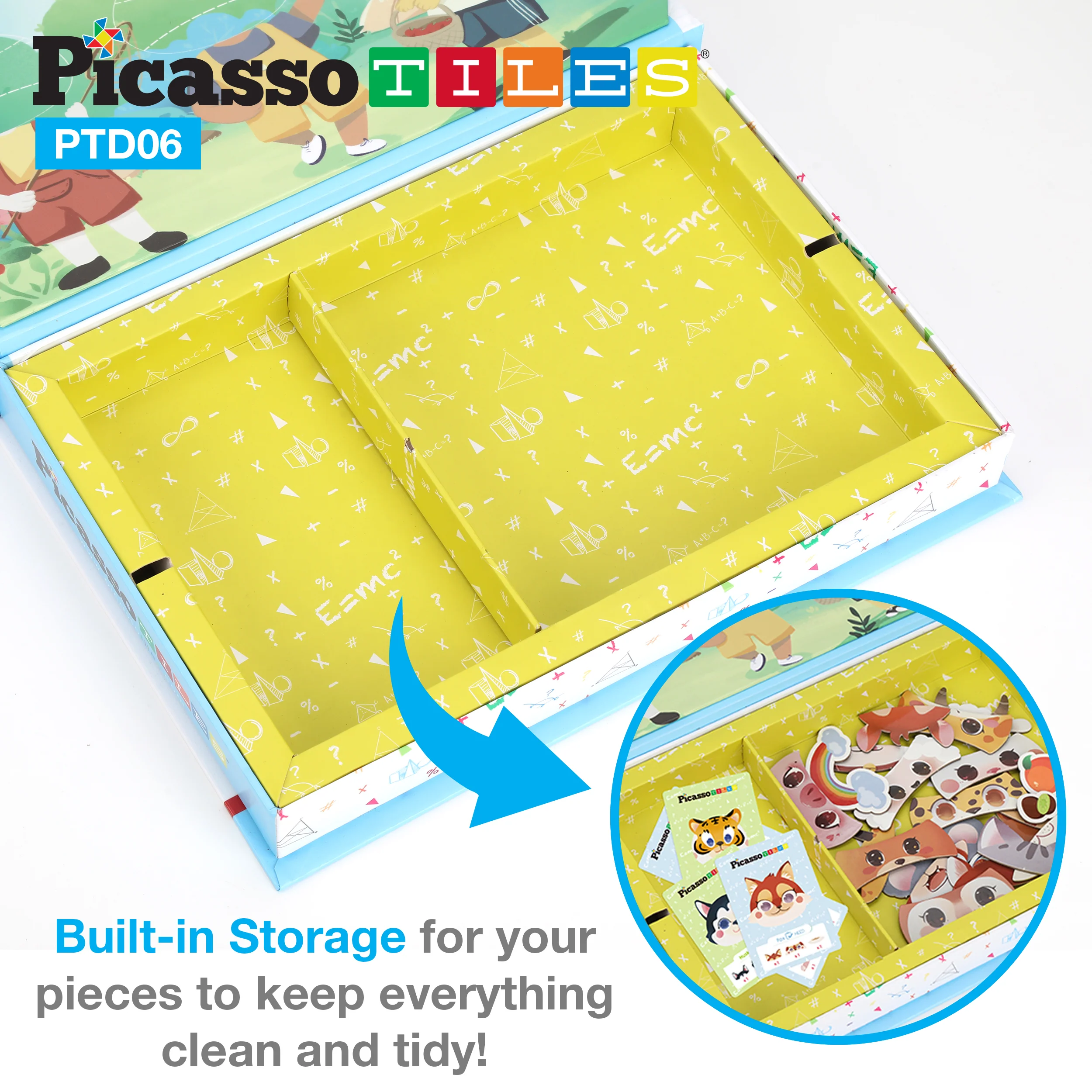 Picassotiles 120pcs Magnetic Animal Sticker Puzzle Book Drawing Board - Image 3