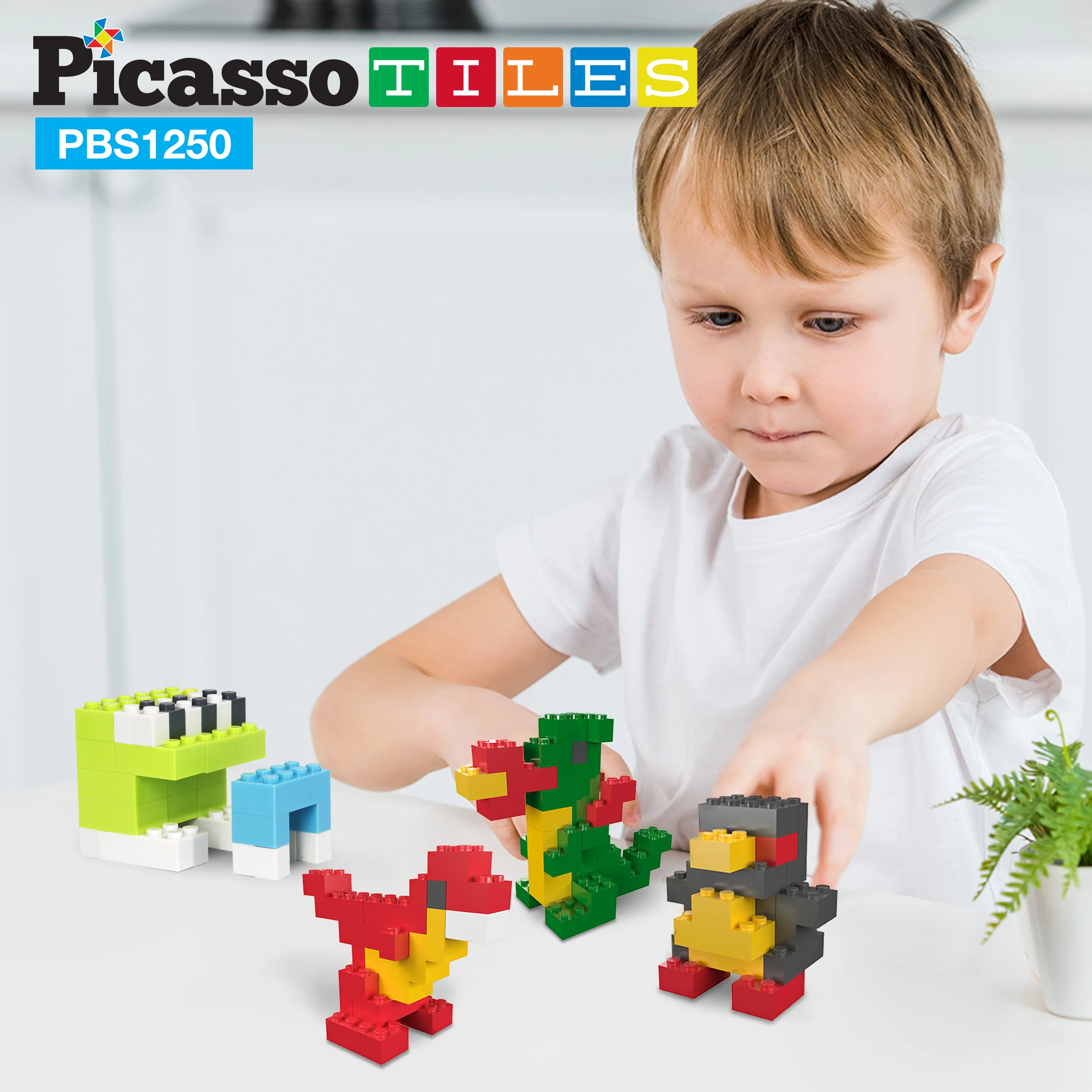 PicassoTiles 1,250 Piece Brick Block Building Set - Image 2