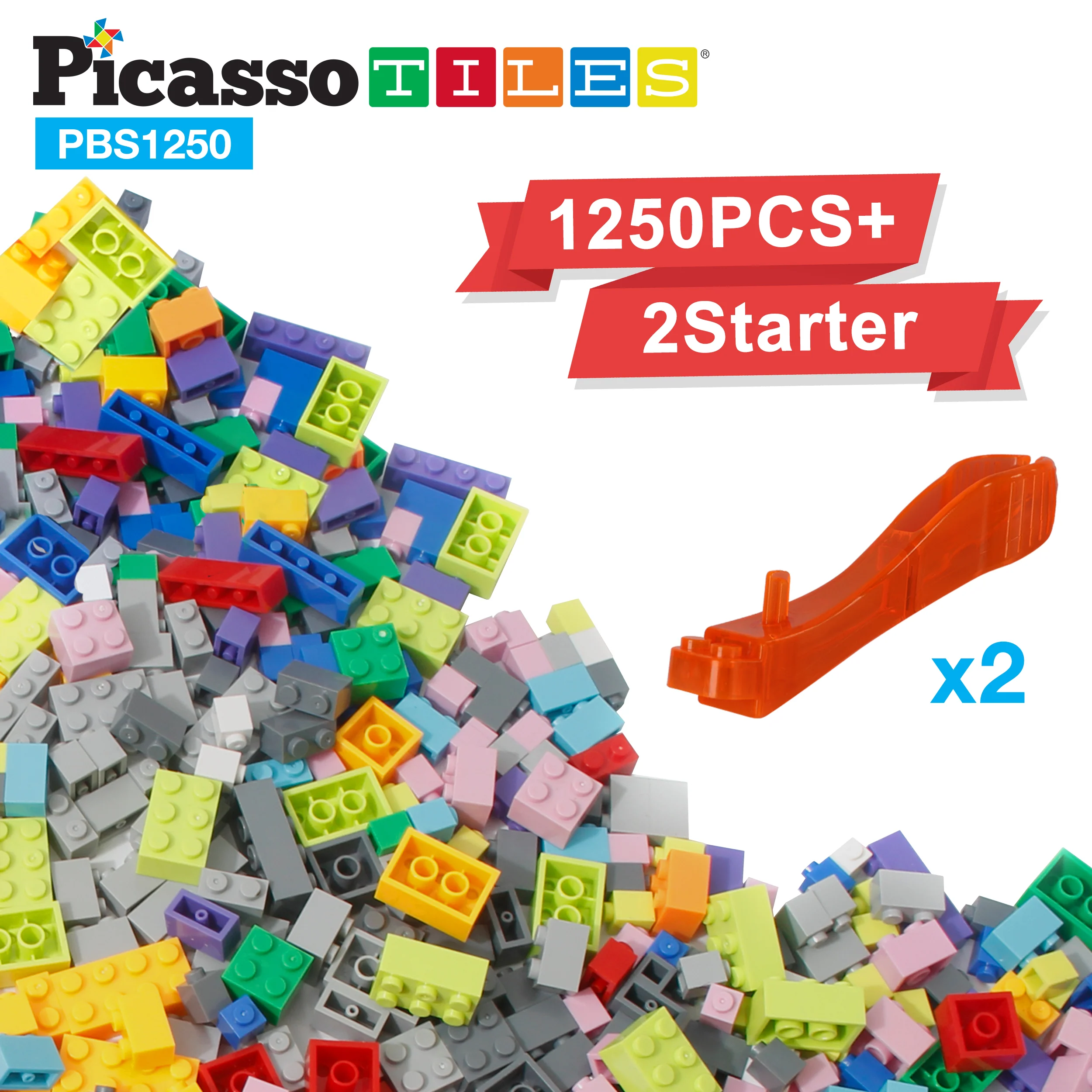 PicassoTiles 1,250 Piece Brick Block Building Set - Image 3