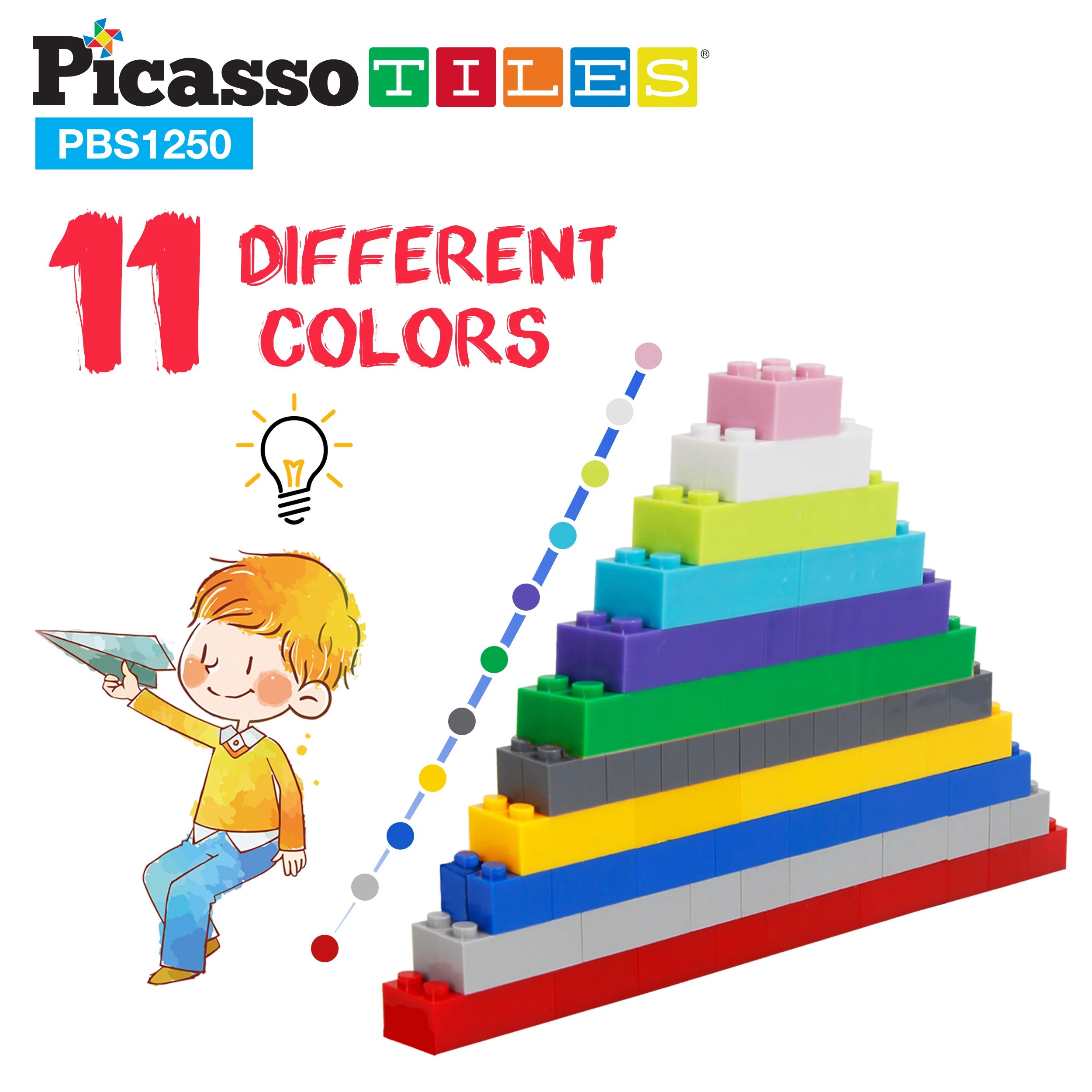PicassoTiles 1,250 Piece Brick Block Building Set - Image 9