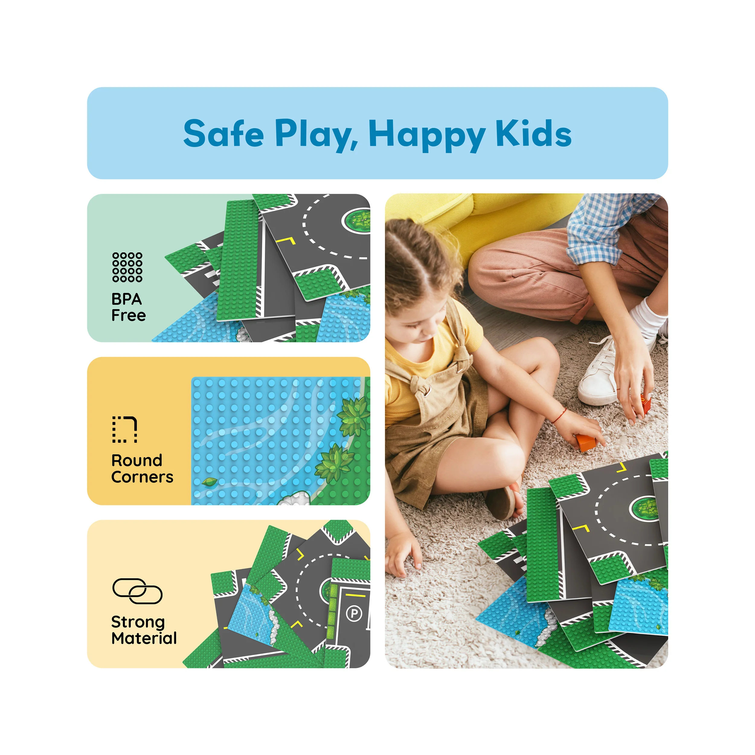 PicassoTiles 12PC Building Brick 10"x10" Set Compatible with All Major Brands PBS04 - Image 6