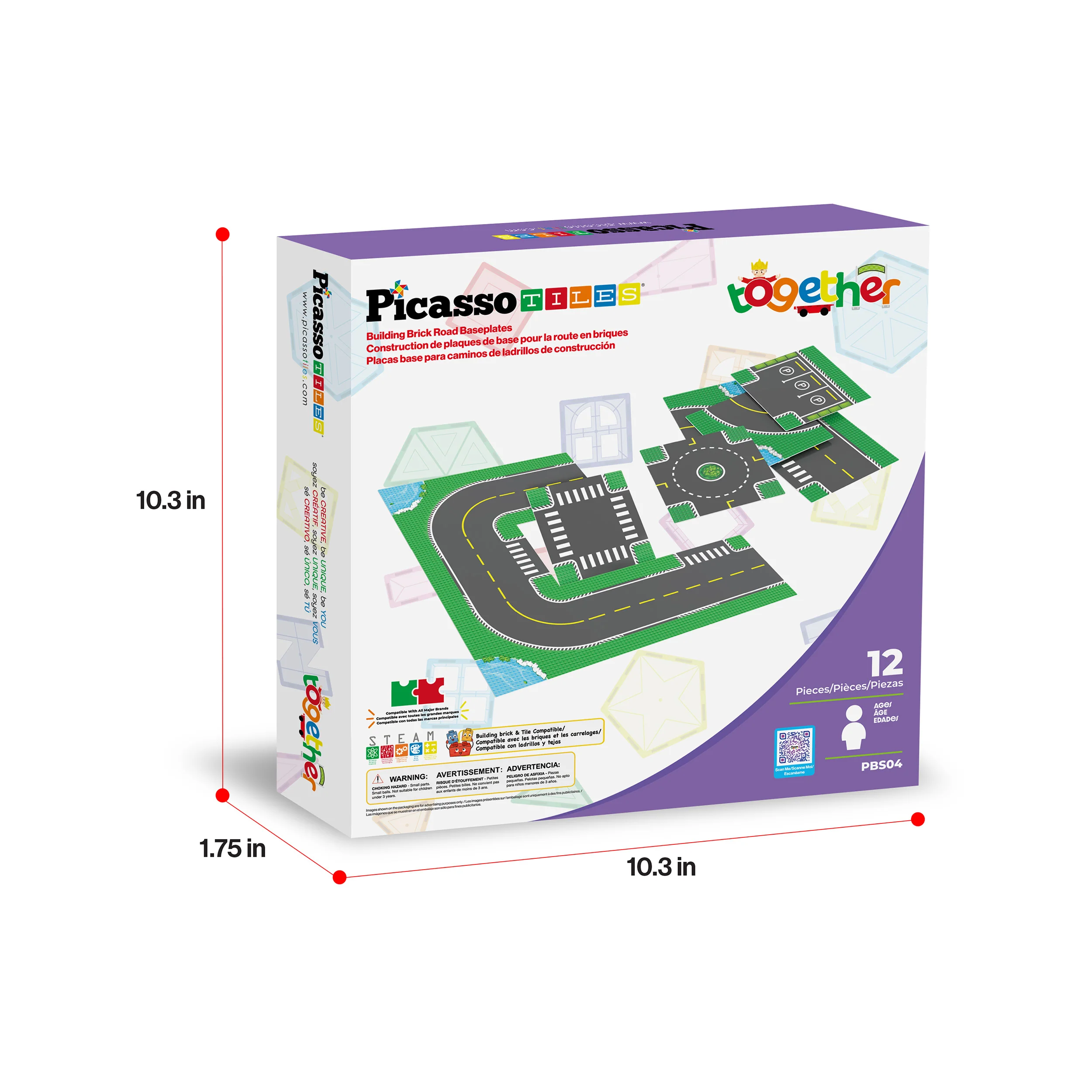 PicassoTiles 12PC Building Brick 10"x10" Set Compatible with All Major Brands PBS04 - Image 7