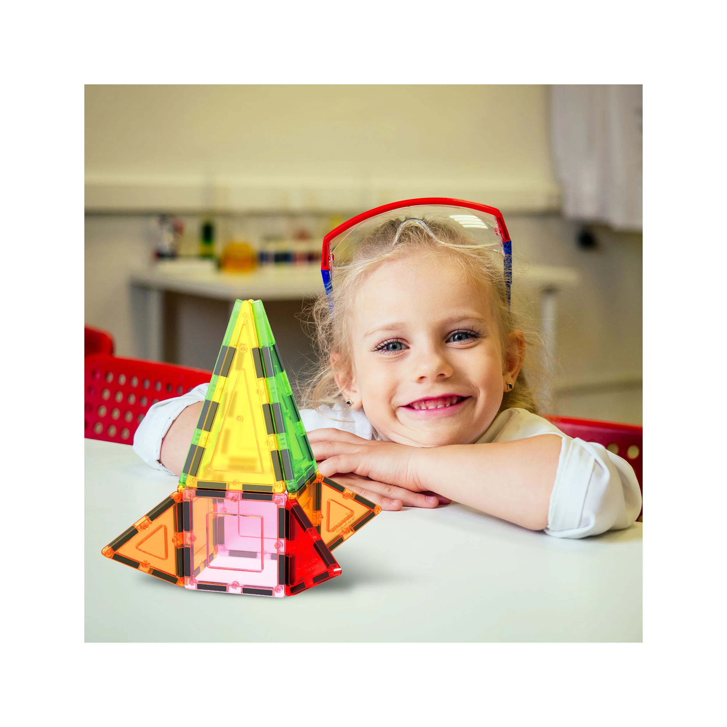 12pc Magnetic Tiles Starter Set Squares & Triangles | PicassoTiles - Image 2