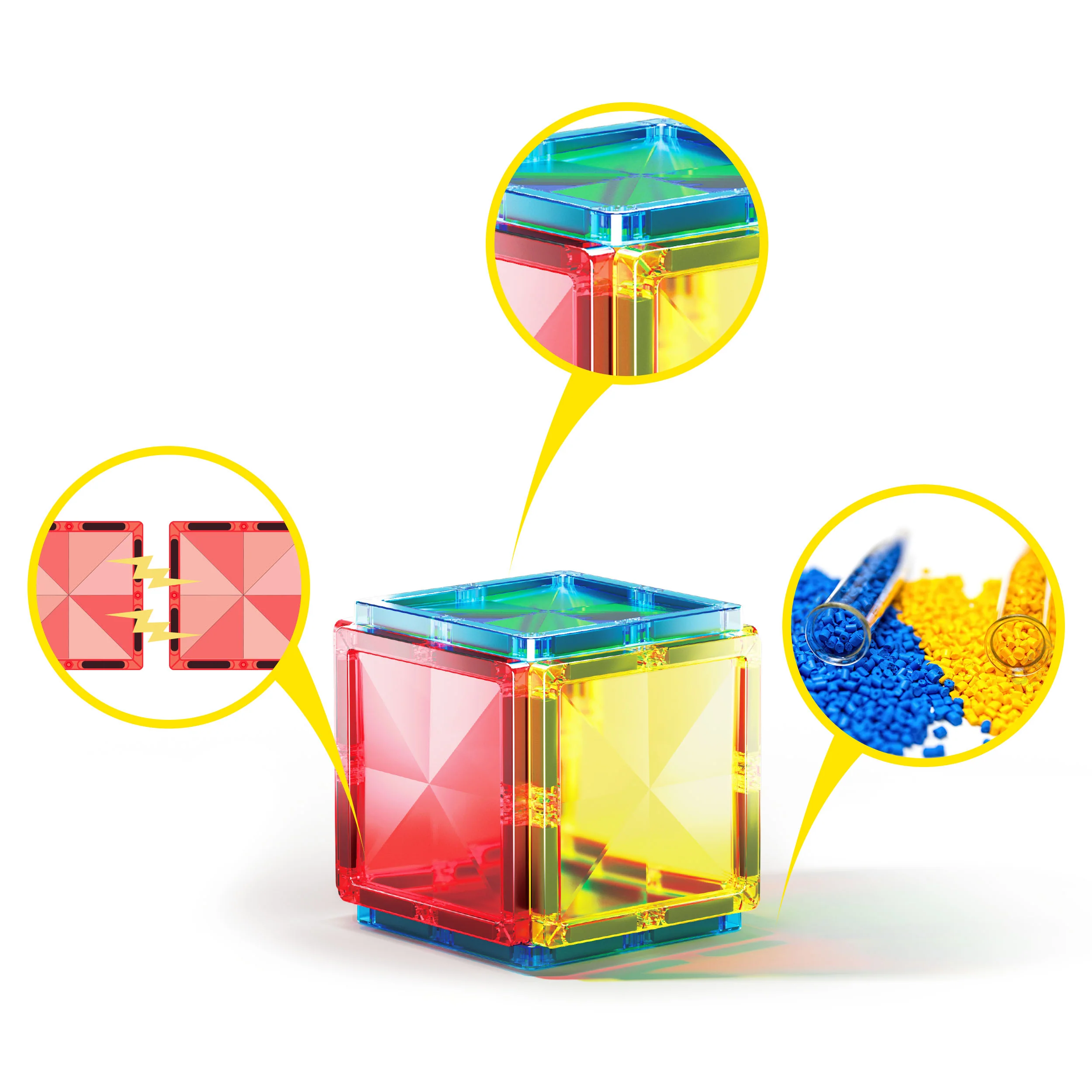 PicassoTiles 12pc Magnet Tile Building Blocks Mini Diamond Travel Set - Image 3