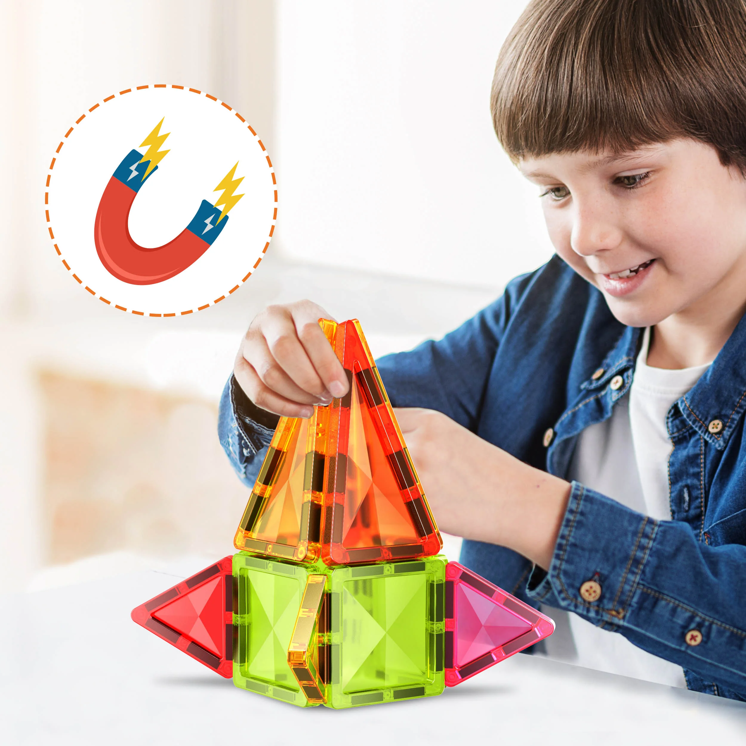 PicassoTiles 12pc Magnet Tile Building Blocks Mini Diamond Travel Set - Image 5