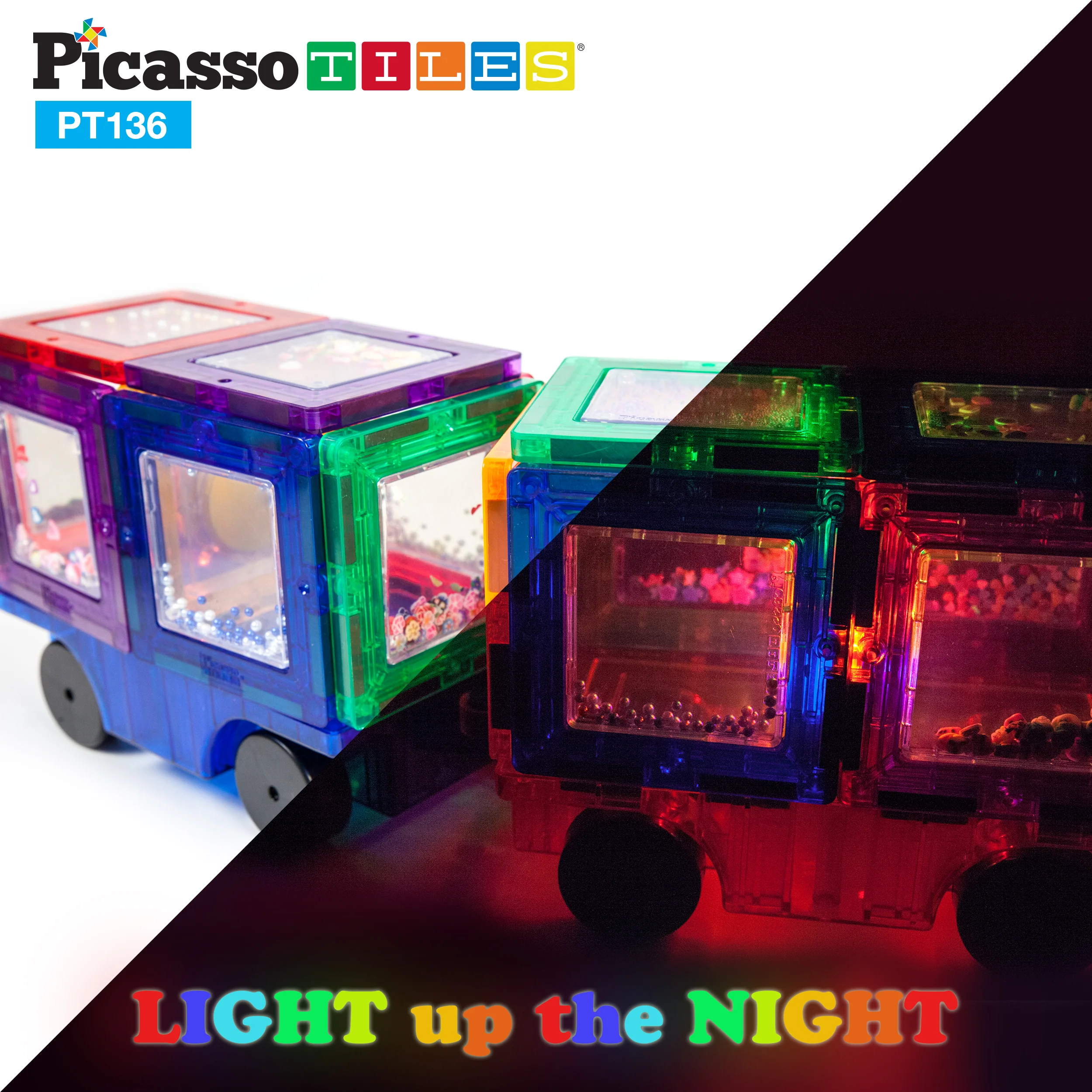 PicassoTiles Magnet Tile STEM Learning Clip-In Card LED Light Set - Image 4