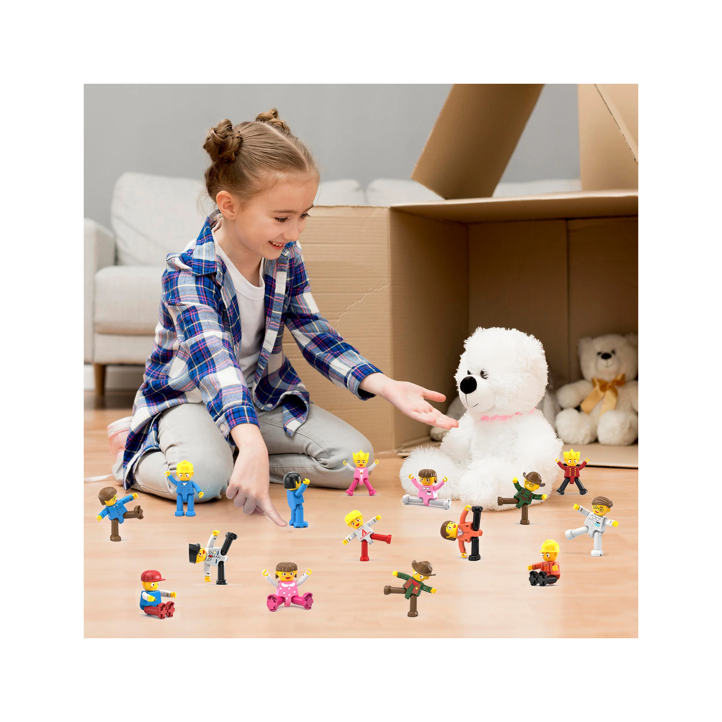 PicassoTiles 15 Piece Magnetic Blocks Character Figure Building Set - Image 2