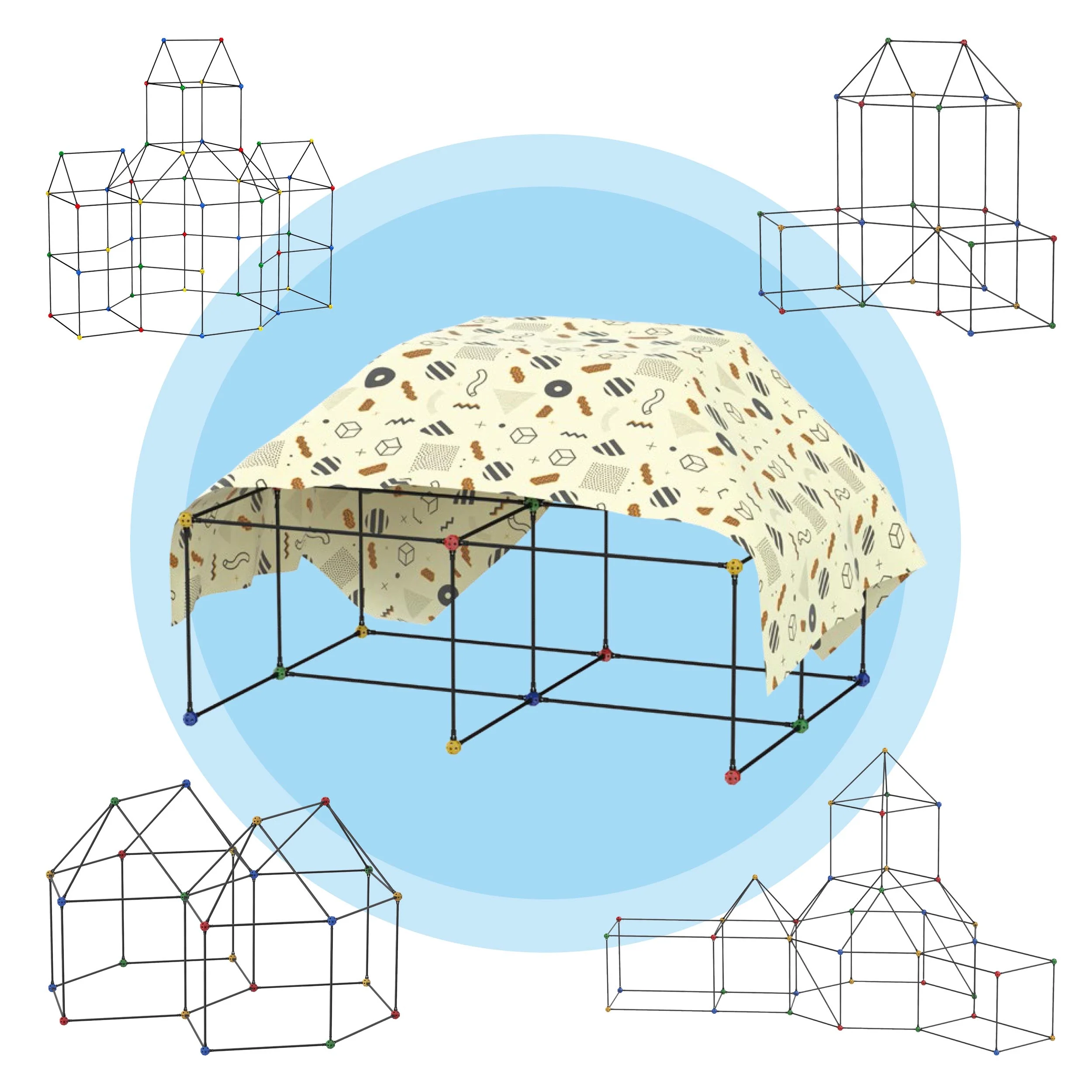 PicassoTiles 150 Piece Fort Building Kit - Image 6