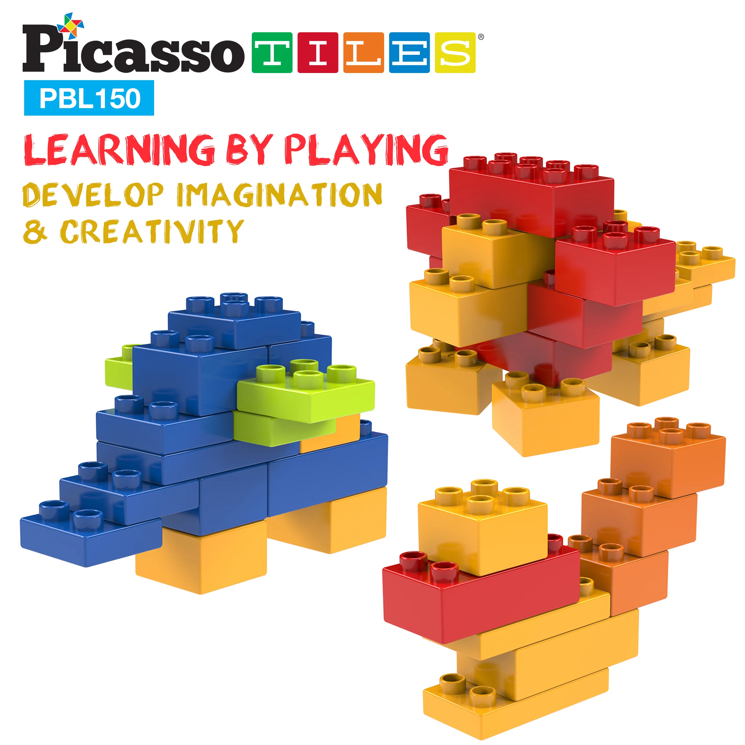 PicassoTiles Large Colorful Building Brick Block Kit - Image 3