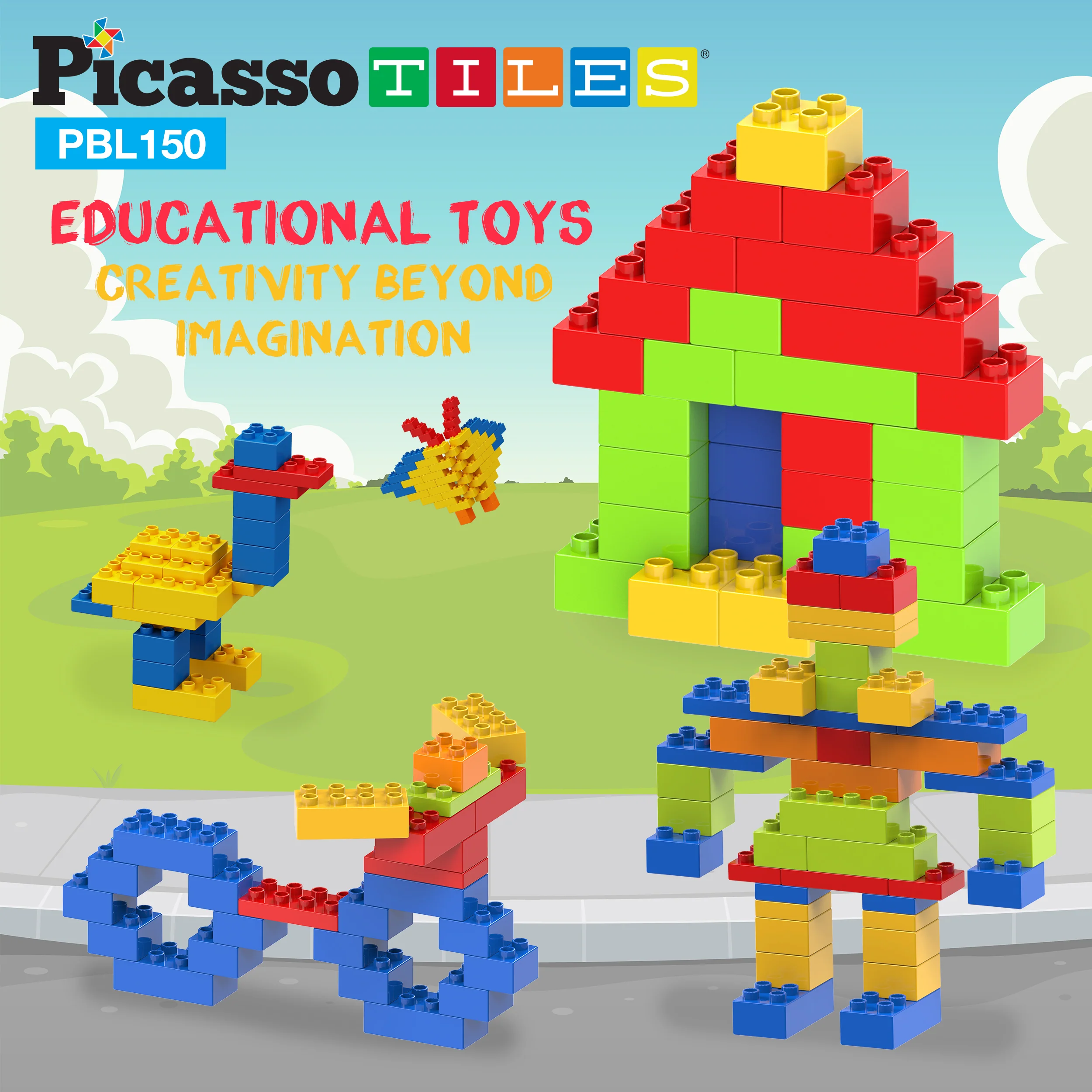 PicassoTiles Large Colorful Building Brick Block Kit - Image 5