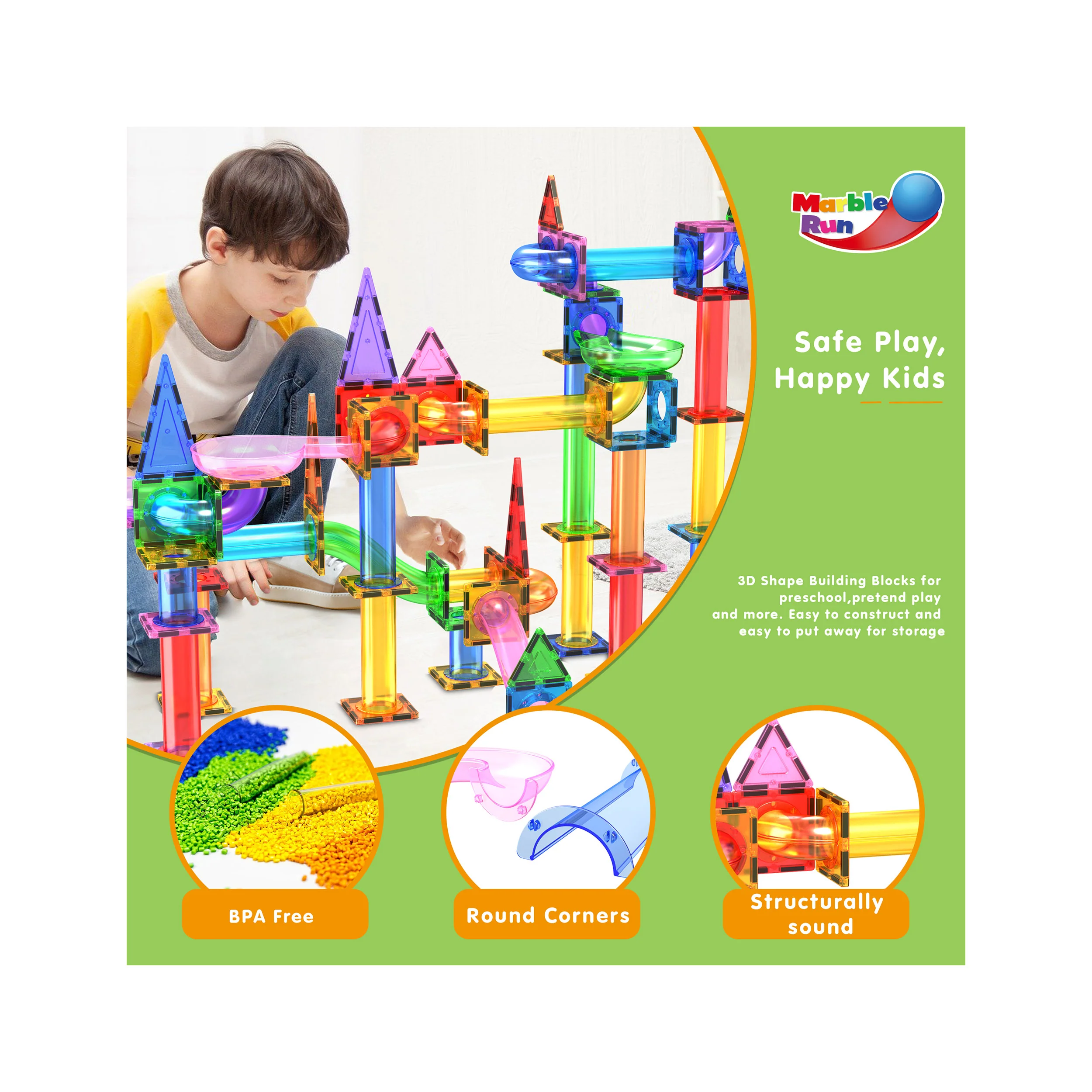 PicassoTiles 150pc Magnetic Marble Run Building Set - Image 5