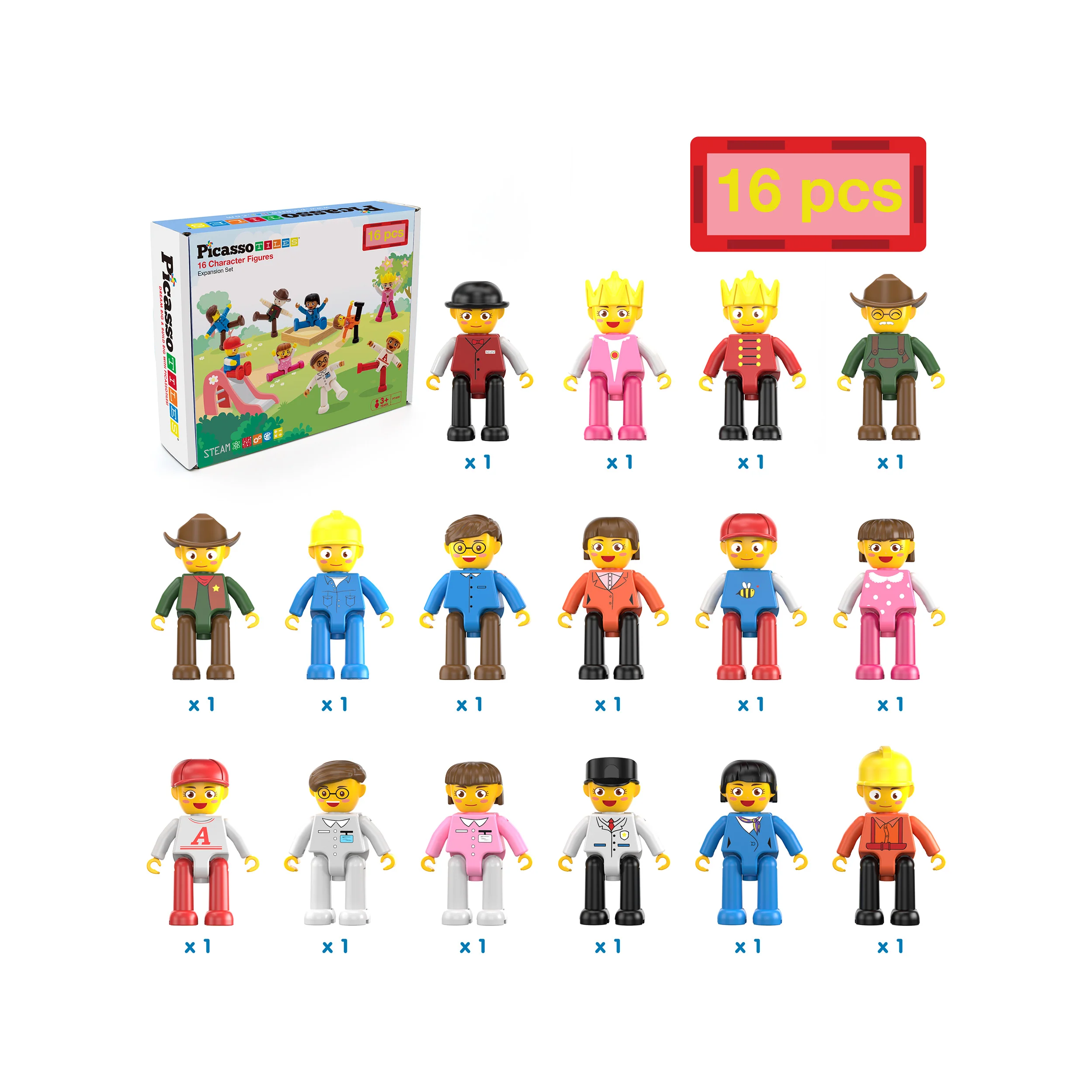 PicassoTiles 16 Piece Character Figure Set - Image 3