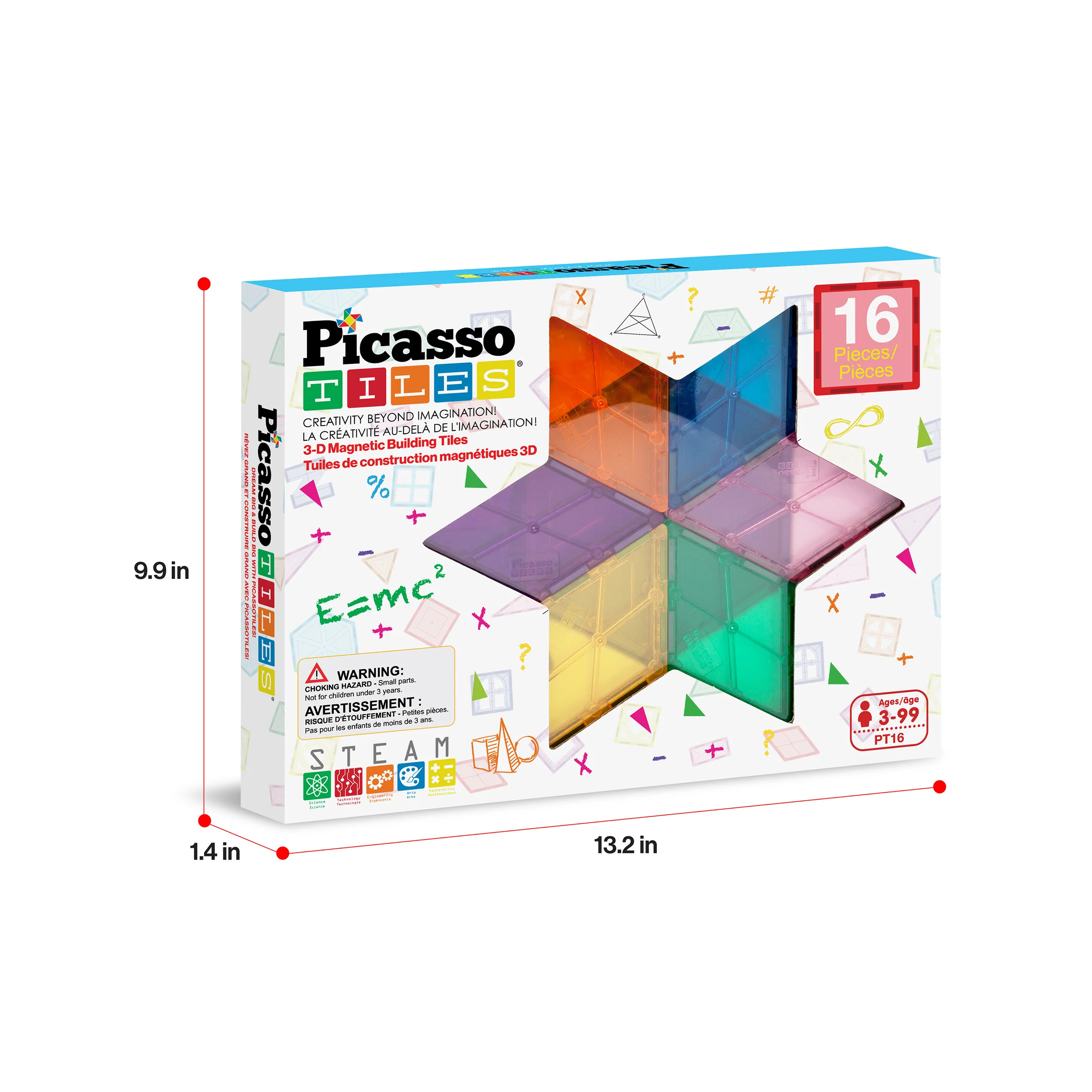 PicassoTiles Geometric Shape Magnetic Tiles Set (16 Pieces) - Image 9