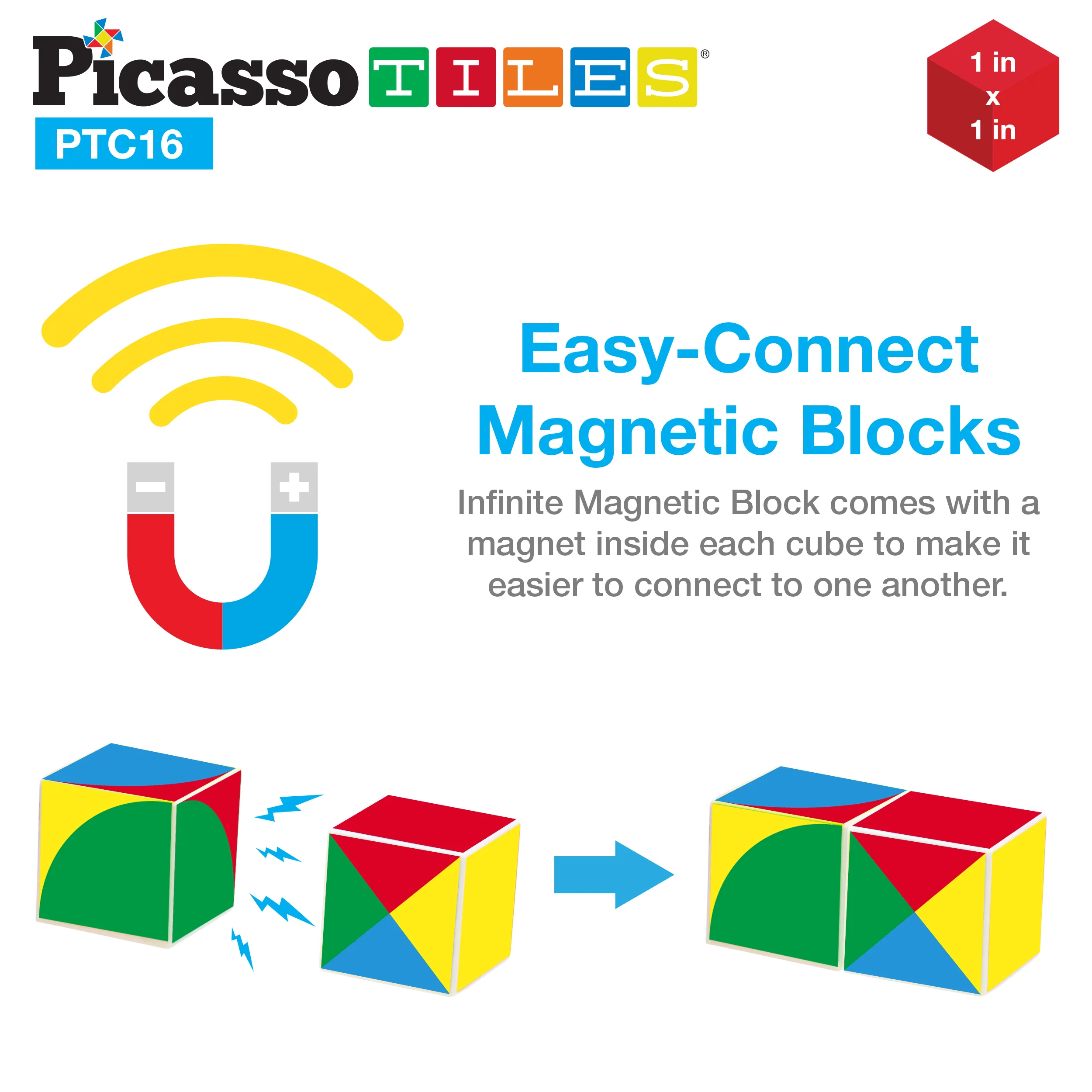 PicassoTiles Infinite Magnetic Puzzle Magic Pixy Cube Game Set - Image 6