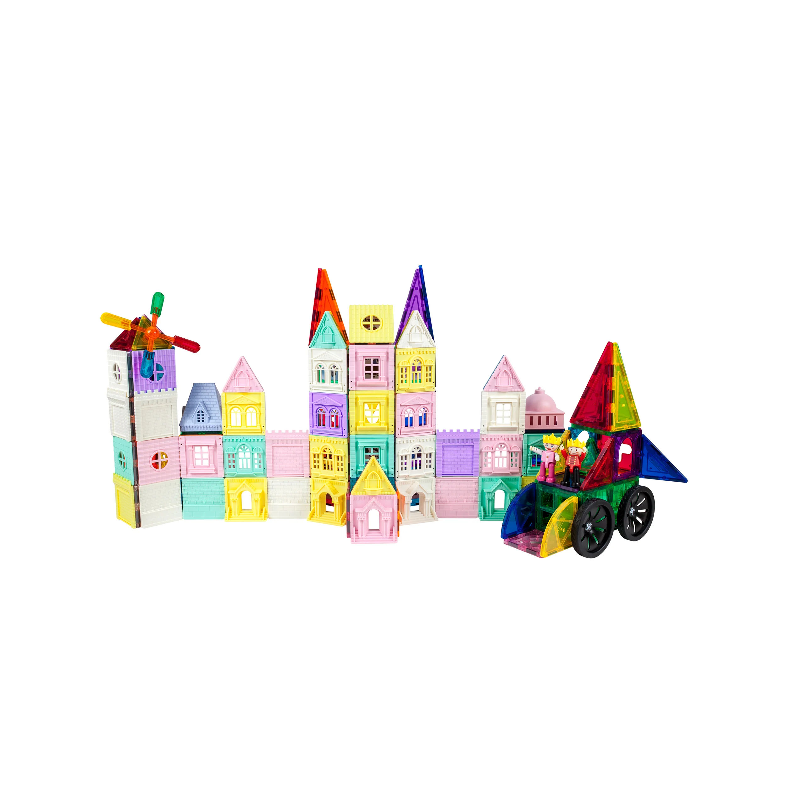 PicassoTiles Magnetic Tile Castle Set with Action Figures & Enhancements - Image 3