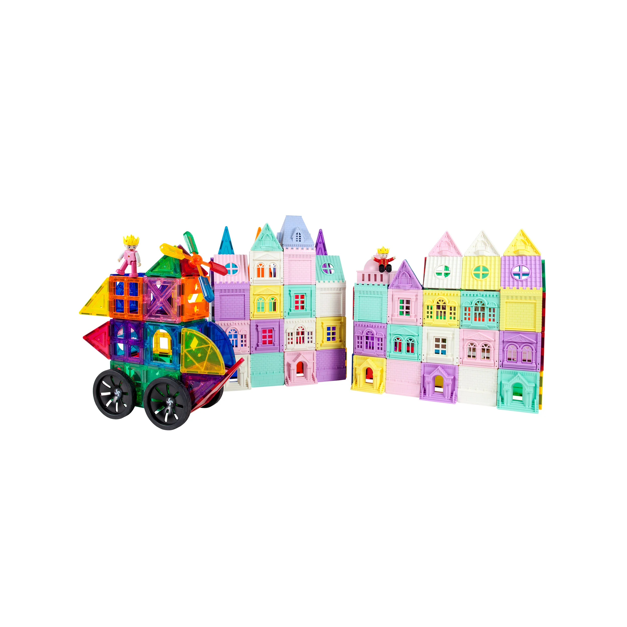 PicassoTiles Magnetic Tile Castle Set with Action Figures & Enhancements - Image 4