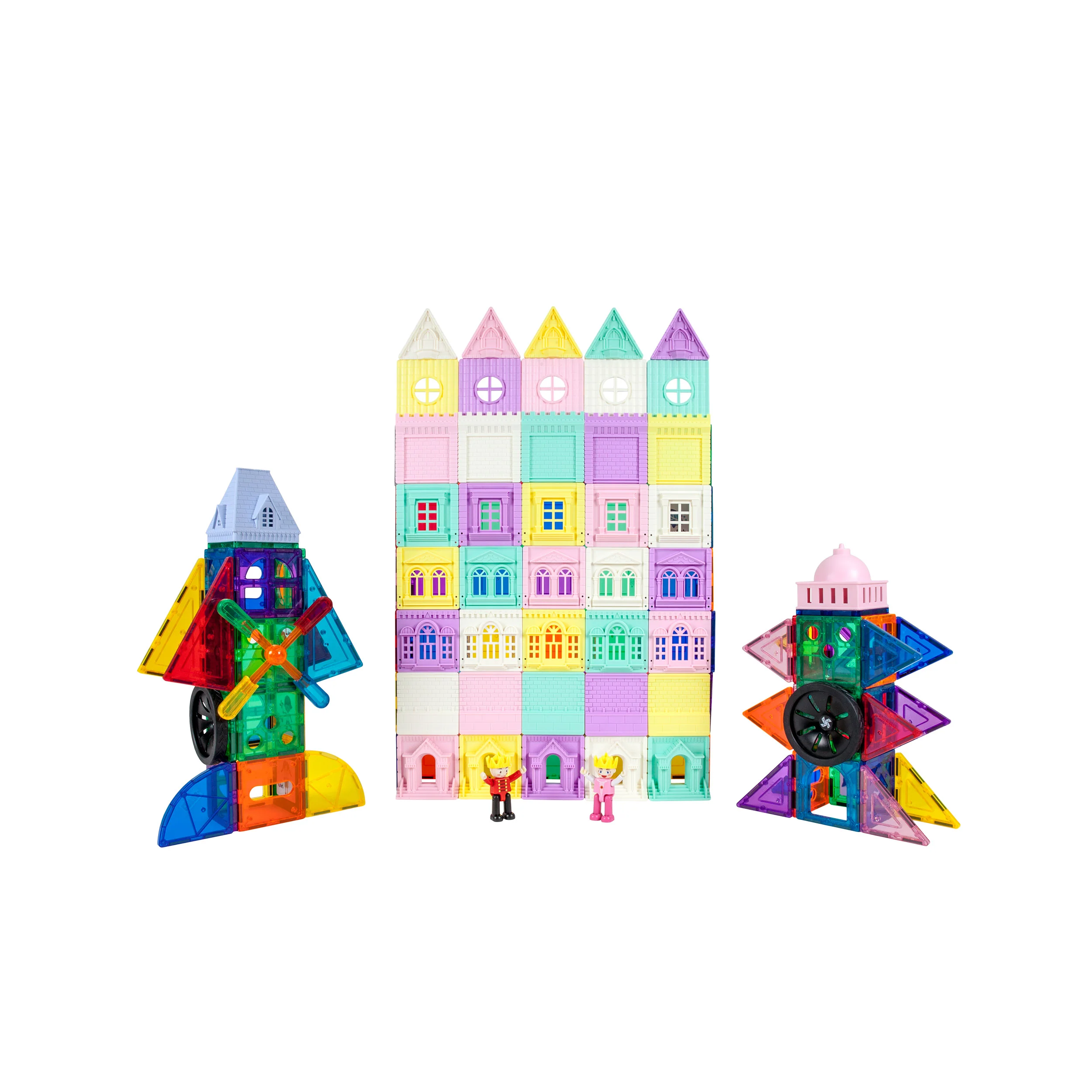 PicassoTiles Magnetic Tile Castle Set with Action Figures & Enhancements - Image 5