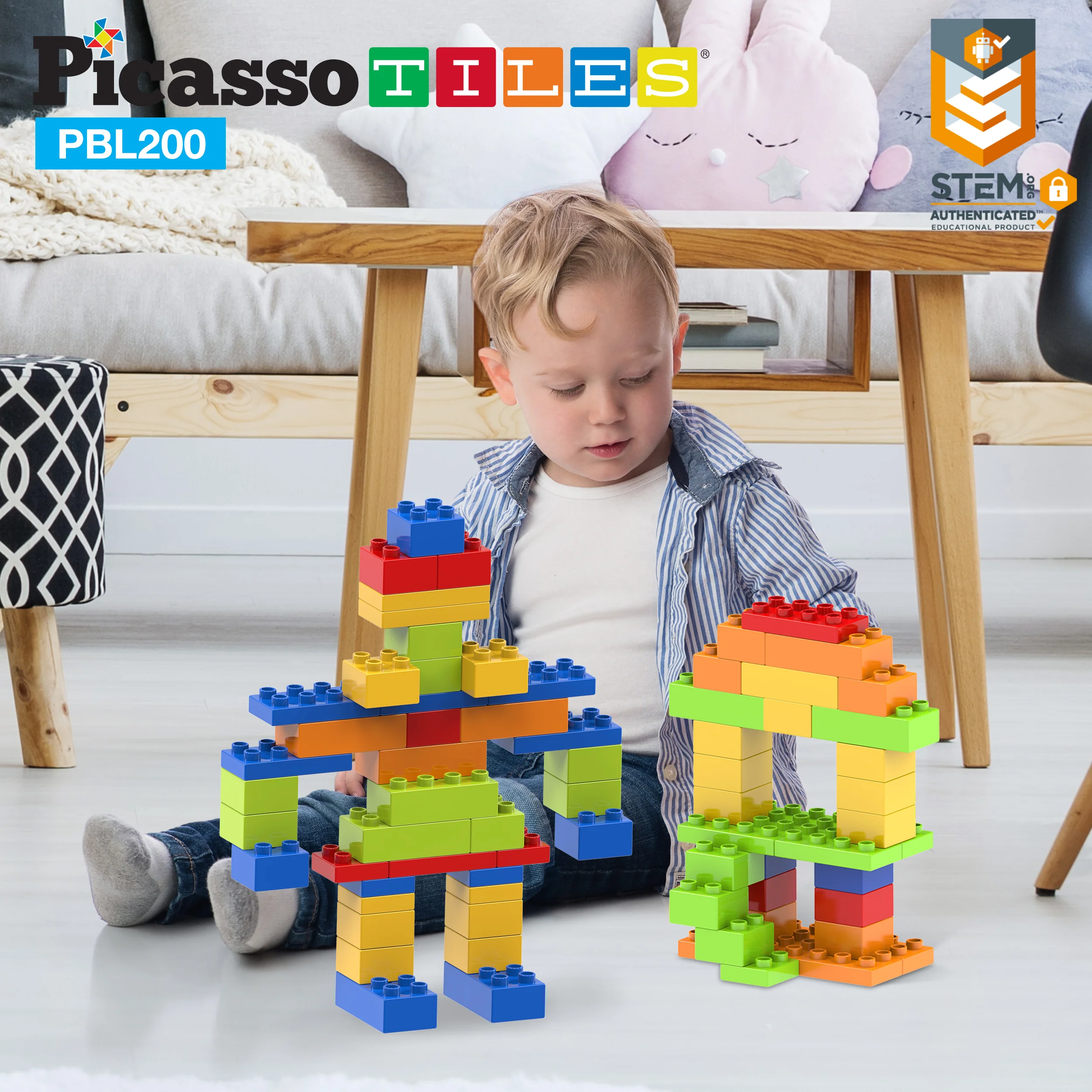 PicassoTiles Large Colorful Building Brick Block Kit - Image 2