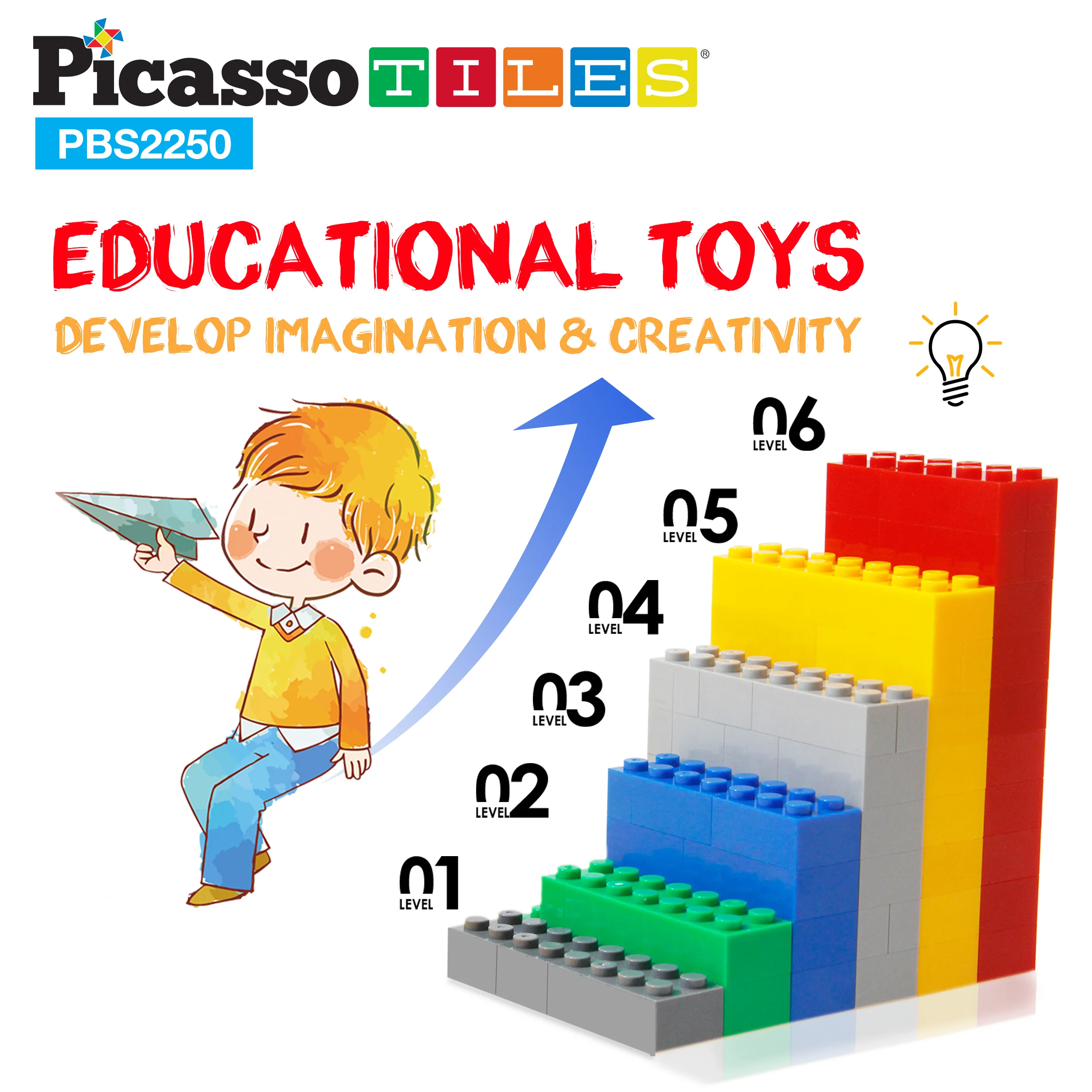 PicassoTiles Building Brick Block 2250 Piece Set - Image 10