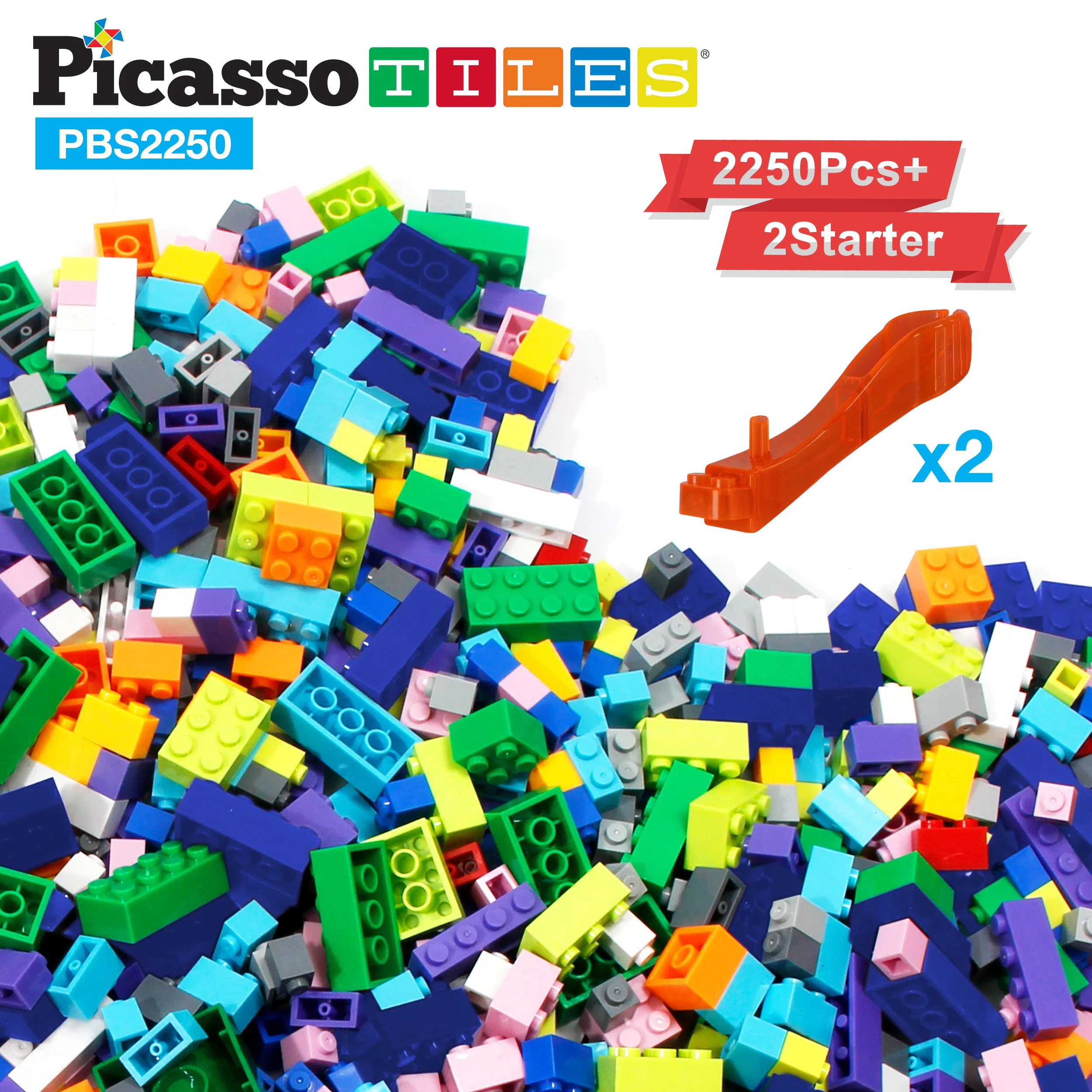 PicassoTiles Building Brick Block 2250 Piece Set - Image 3