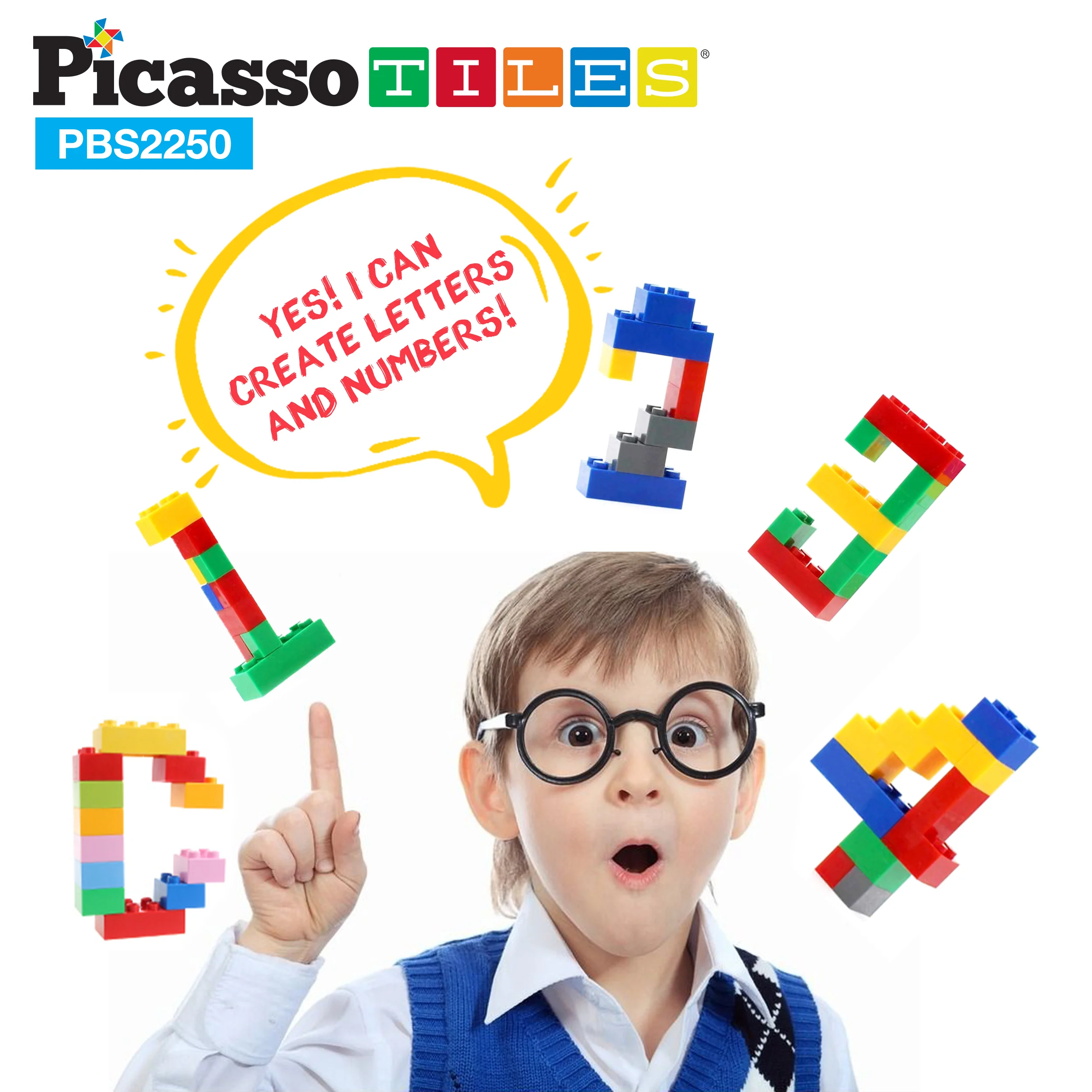 PicassoTiles Building Brick Block 2250 Piece Set - Image 5