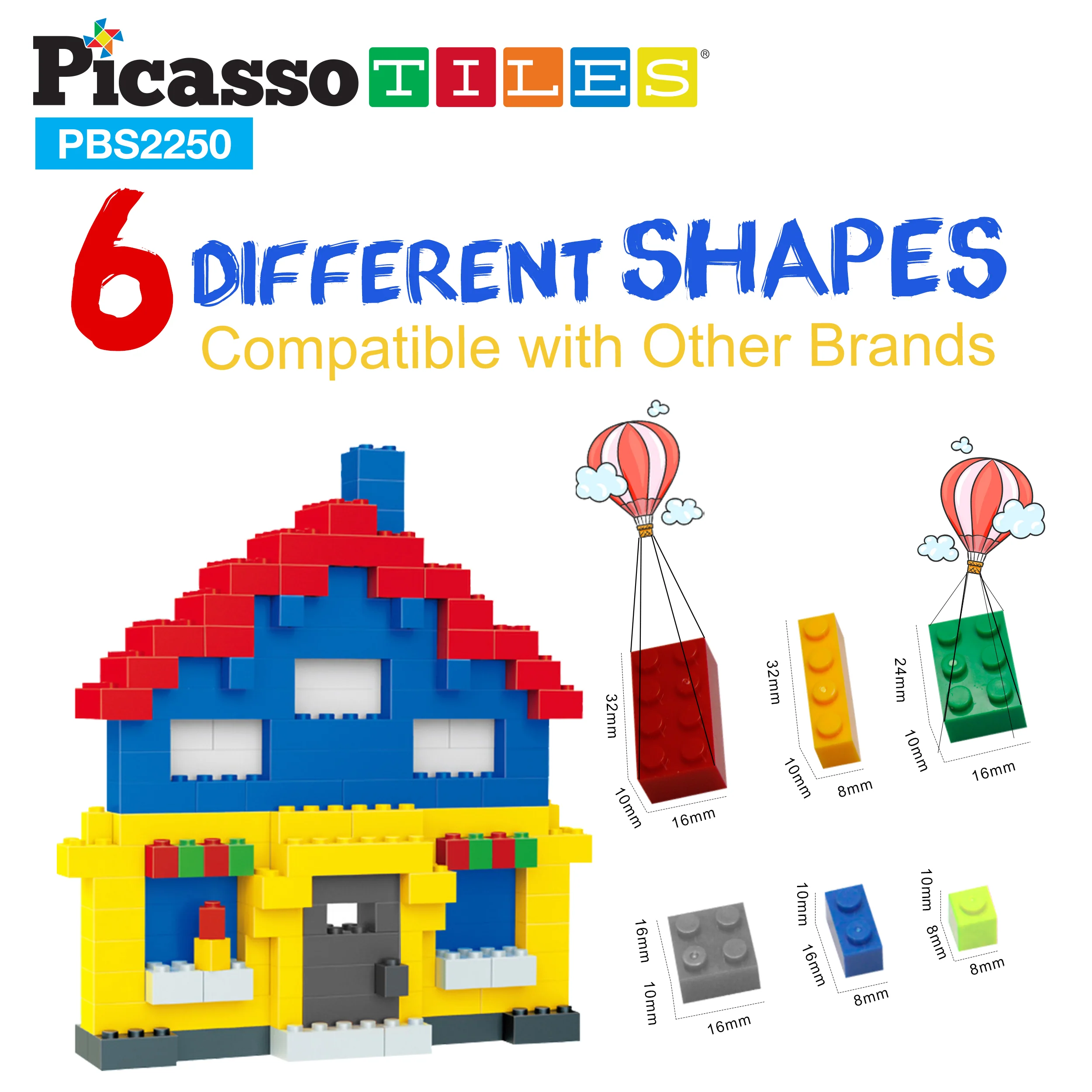 PicassoTiles Building Brick Block 2250 Piece Set - Image 8