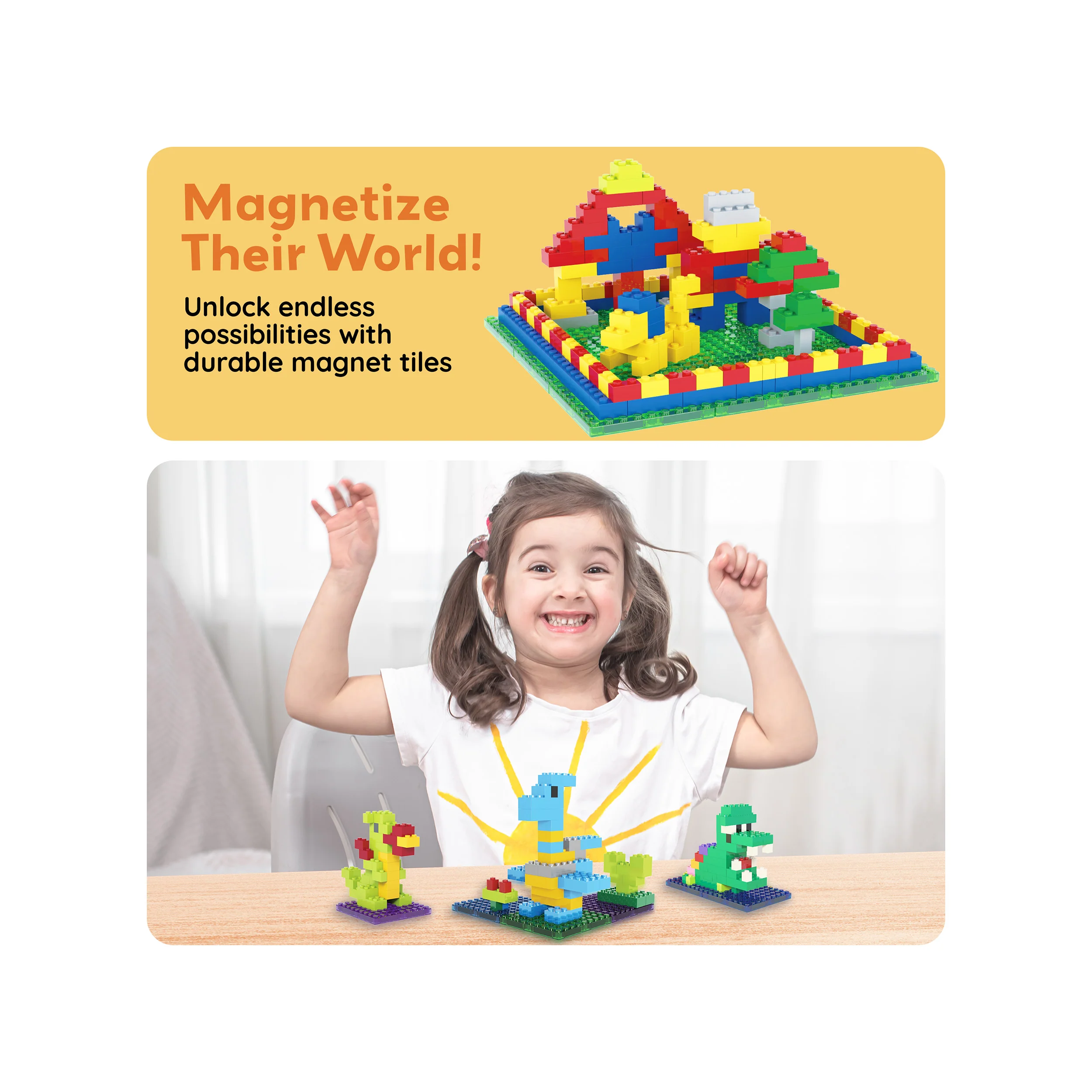 PicassoTiles Magnetic Tile Brick Block Combo Set - Image 7