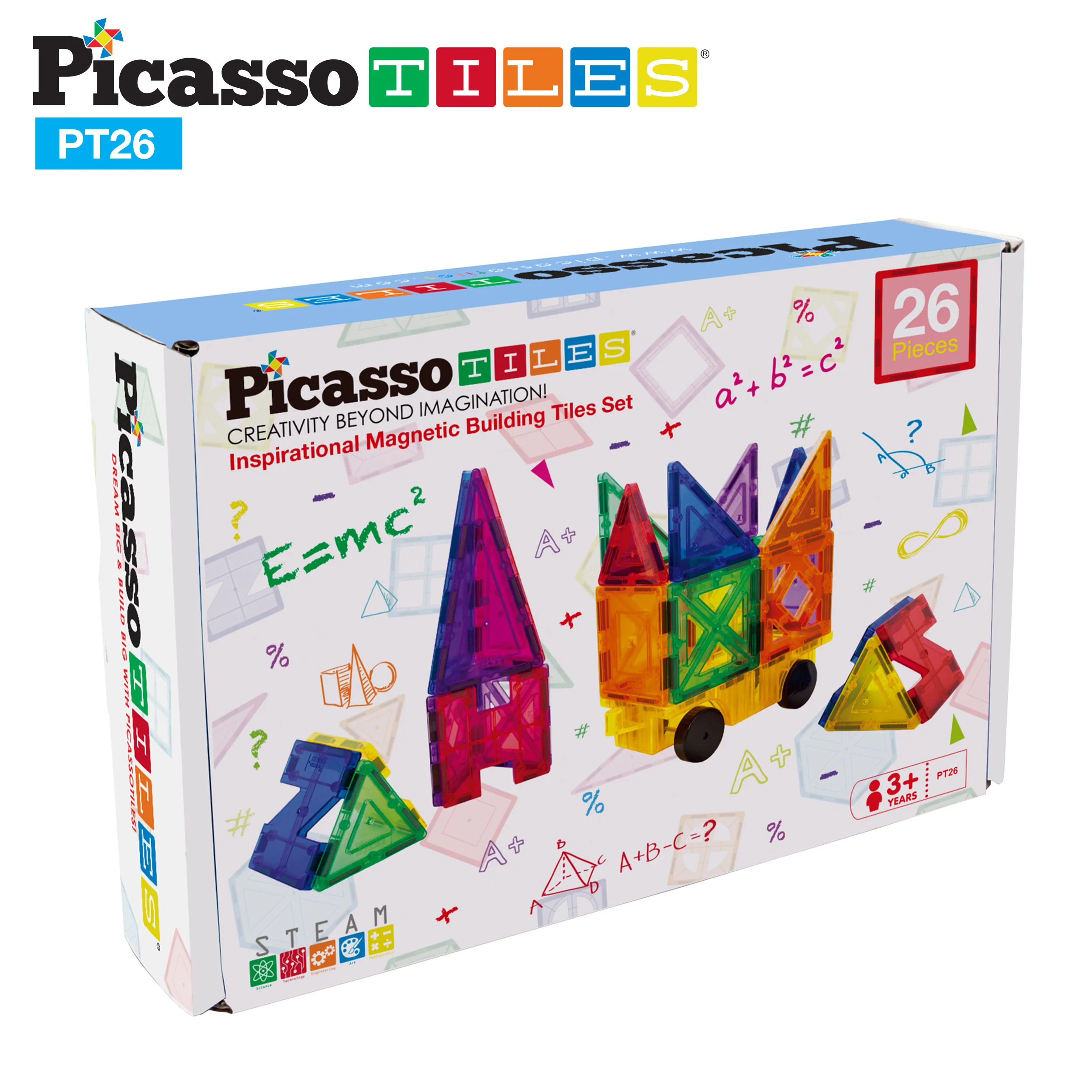 PicassoTiles Magnet Tile Car Base Stack-n-Build Set - 26 Pieces - Image 7
